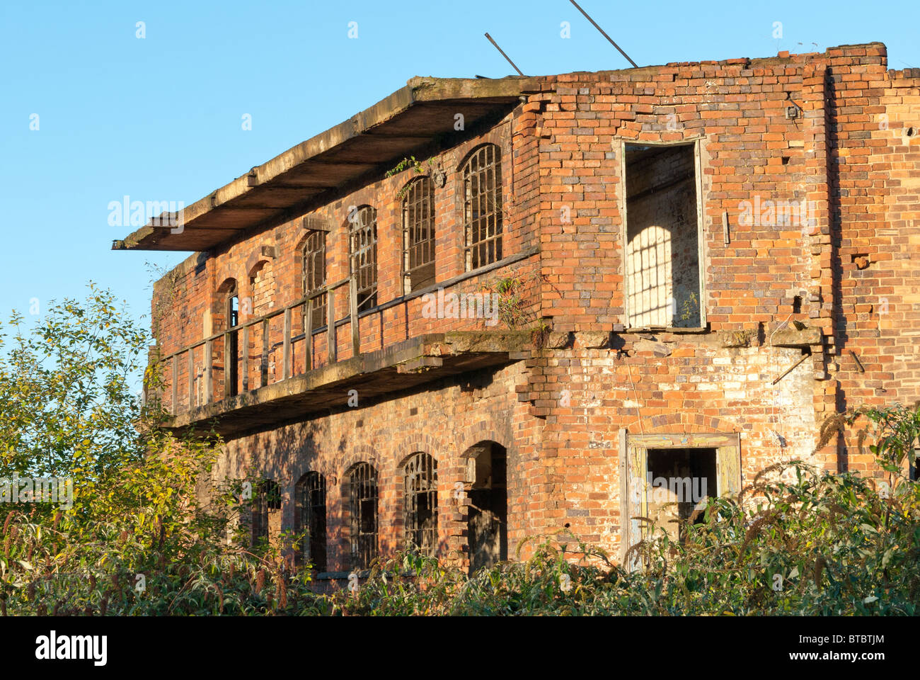 Derelict brick building in Birmingham's Jewellery Quarter, Hockley
