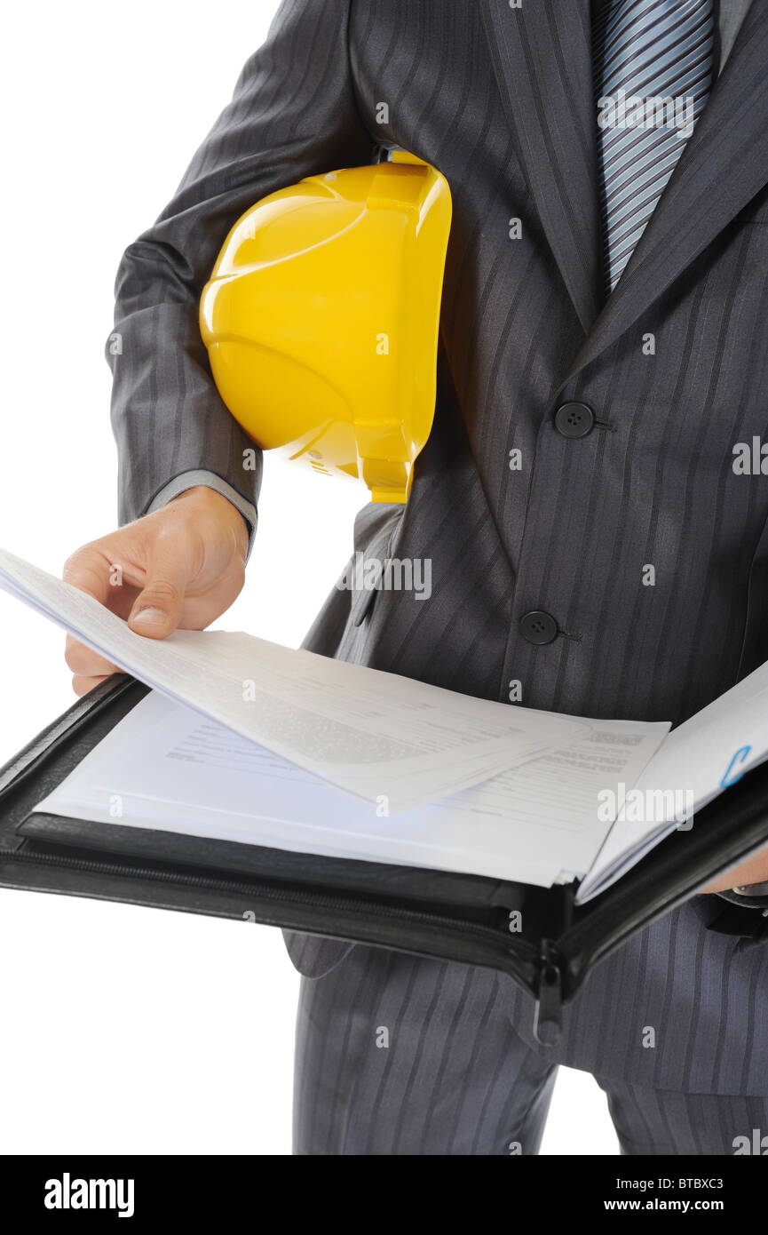engineer with helmet Stock Photo