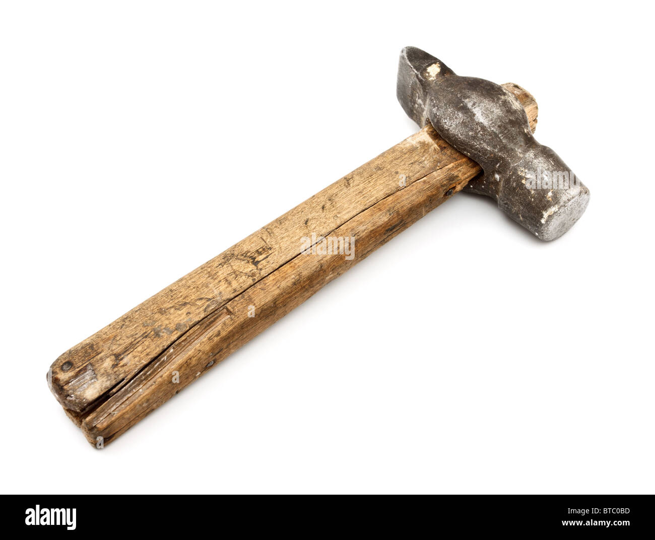 old hammer isolated on white background Stock Photo