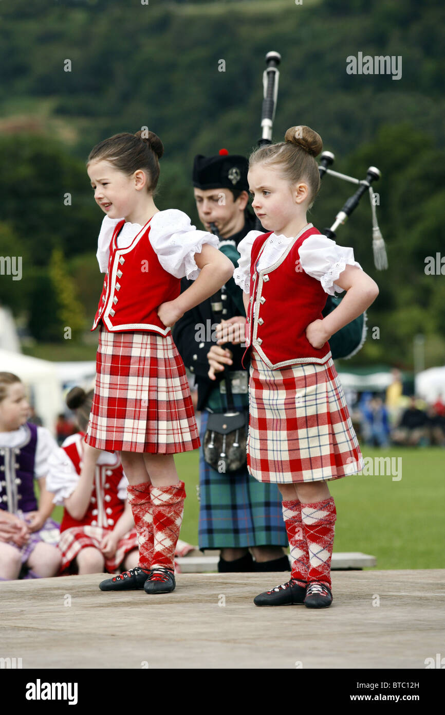 Scottish Highland Dance, Glenurquhart Highland Gathering and Games, Blairbeg Park, Drumnadrochit, Scotland Stock Photo