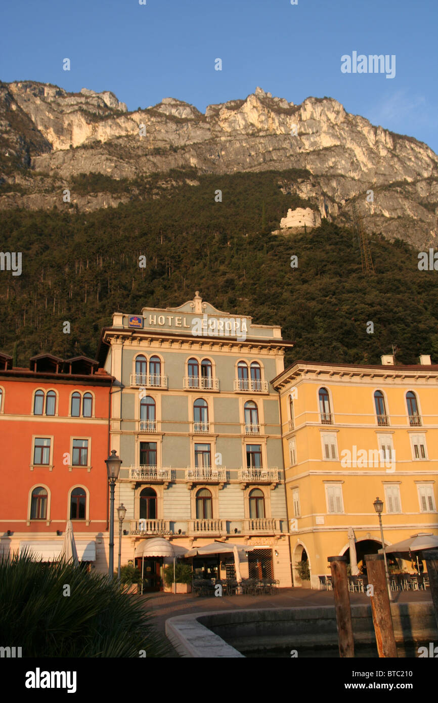 early morning at Riva del Garda, Lake Garda, Italy Stock Photo