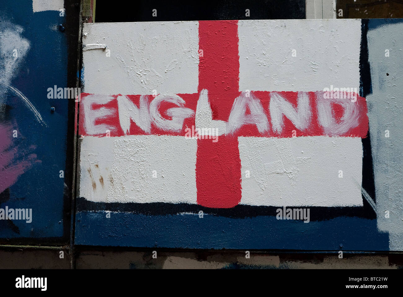 Cross of St George,England flag graffiti Stock Photo