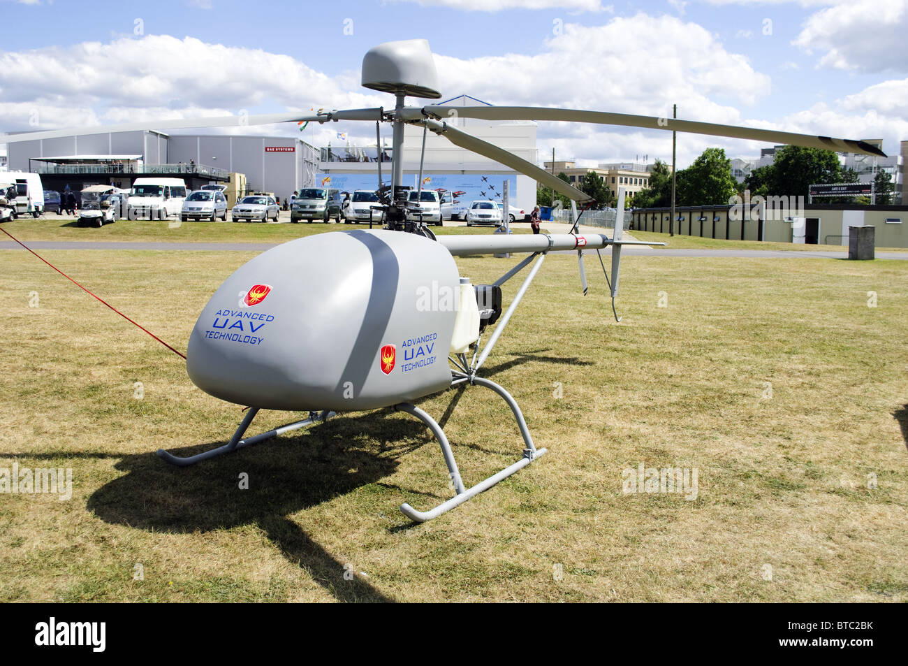 Advanced UAV Technology AT-1000 surveilance helicopter on show at Farnborough Airshow 2010 Stock Photo