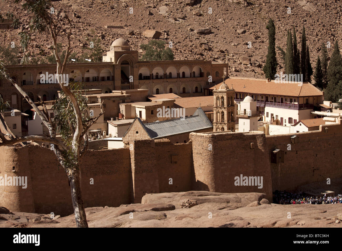 the orthodox Saint Catherine's Monastery near Saint Katherine or El Miga village, Sinai, Egypt, Africa, Stock Photo