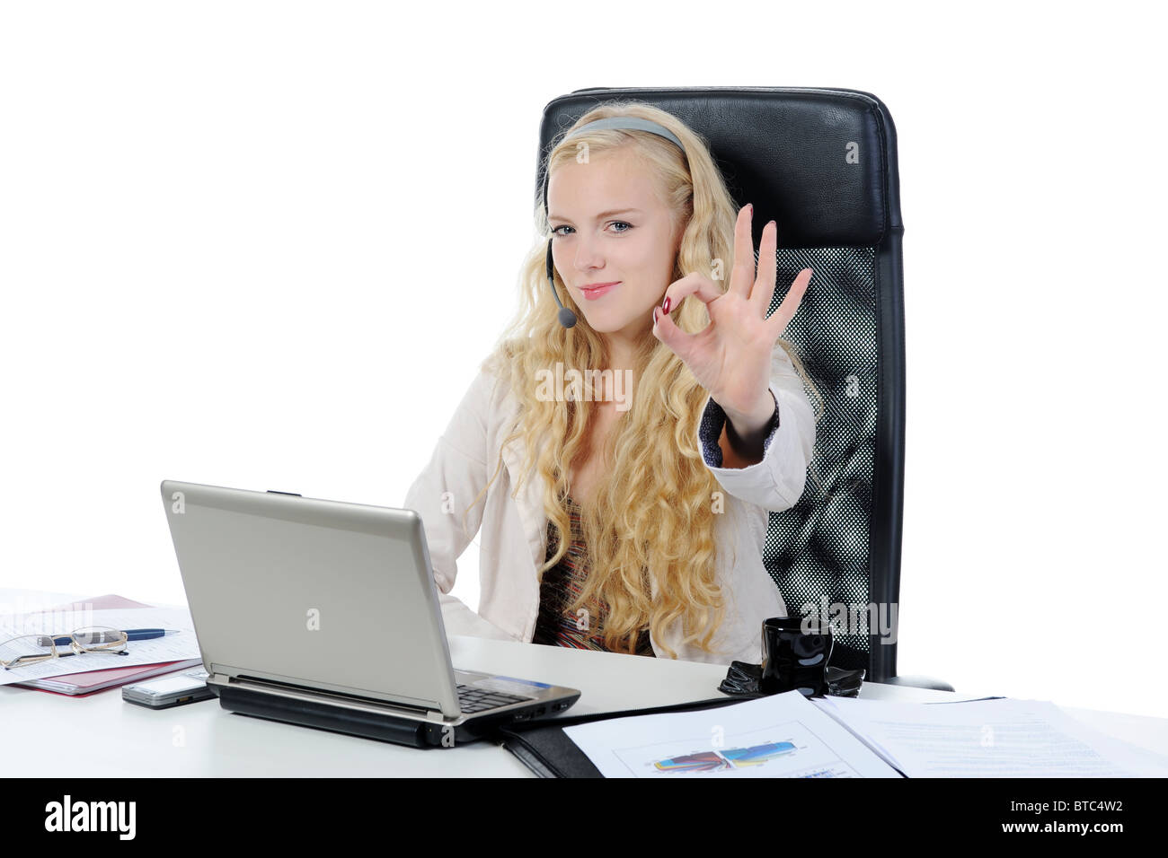 woman with a laptop. Stock Photo