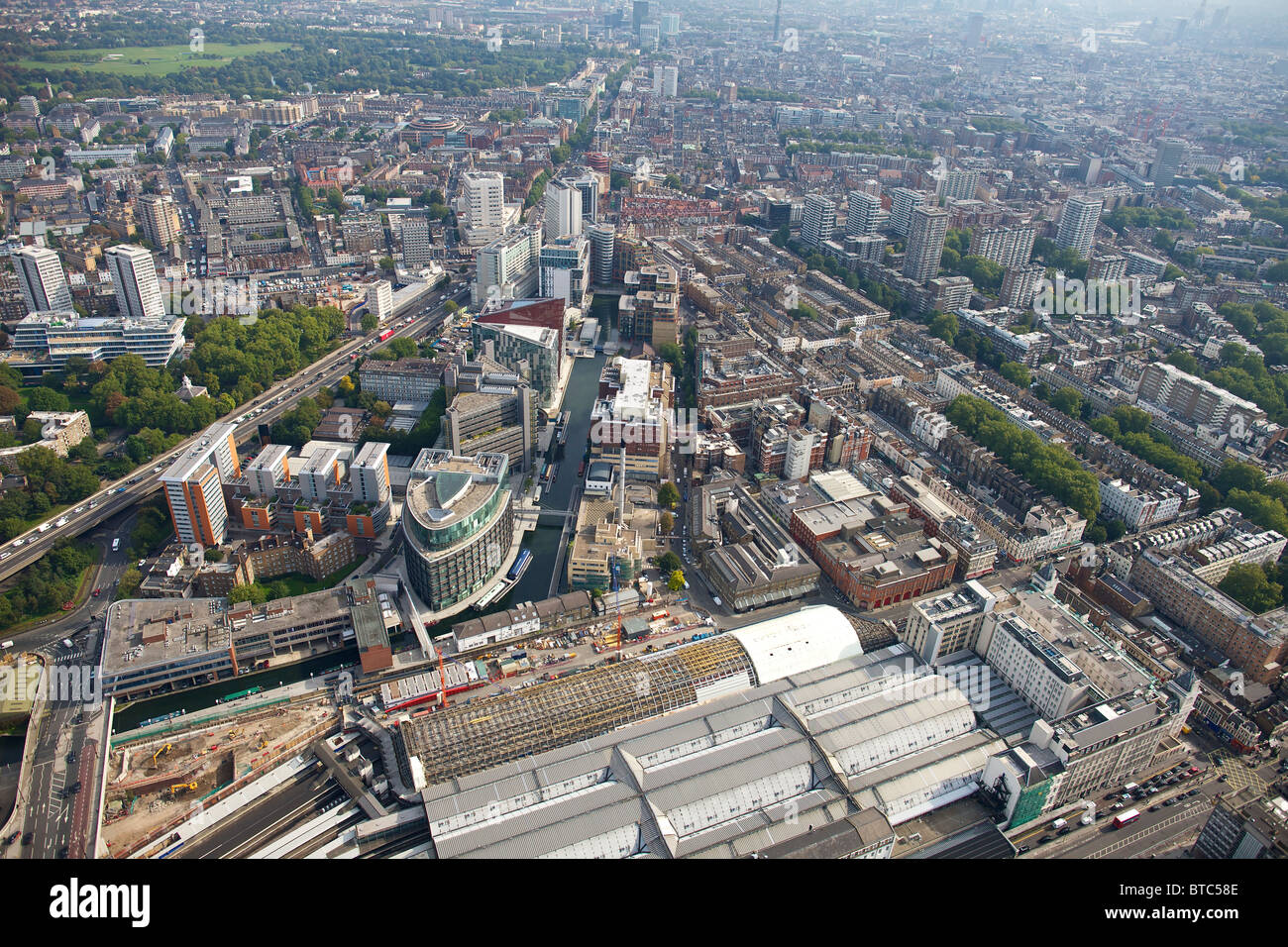 Aerial view of Paddington London Stock Photo