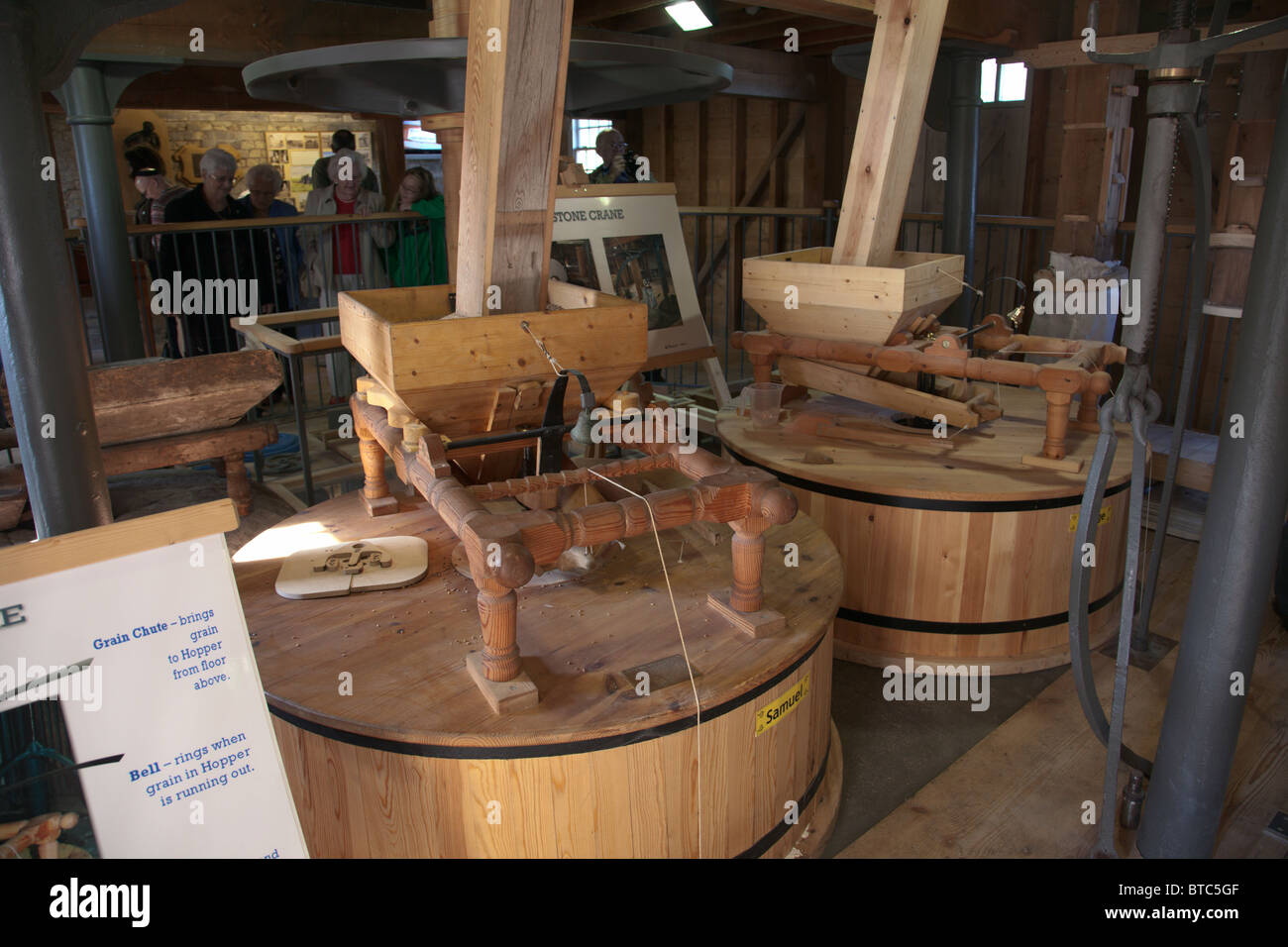 Milling room of Stotfold Watermill Bedfordshire England Stock Photo