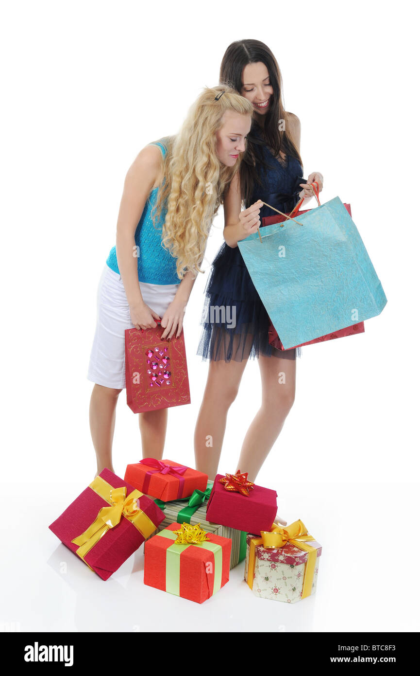 girl with shopping bags Stock Photo Alamy