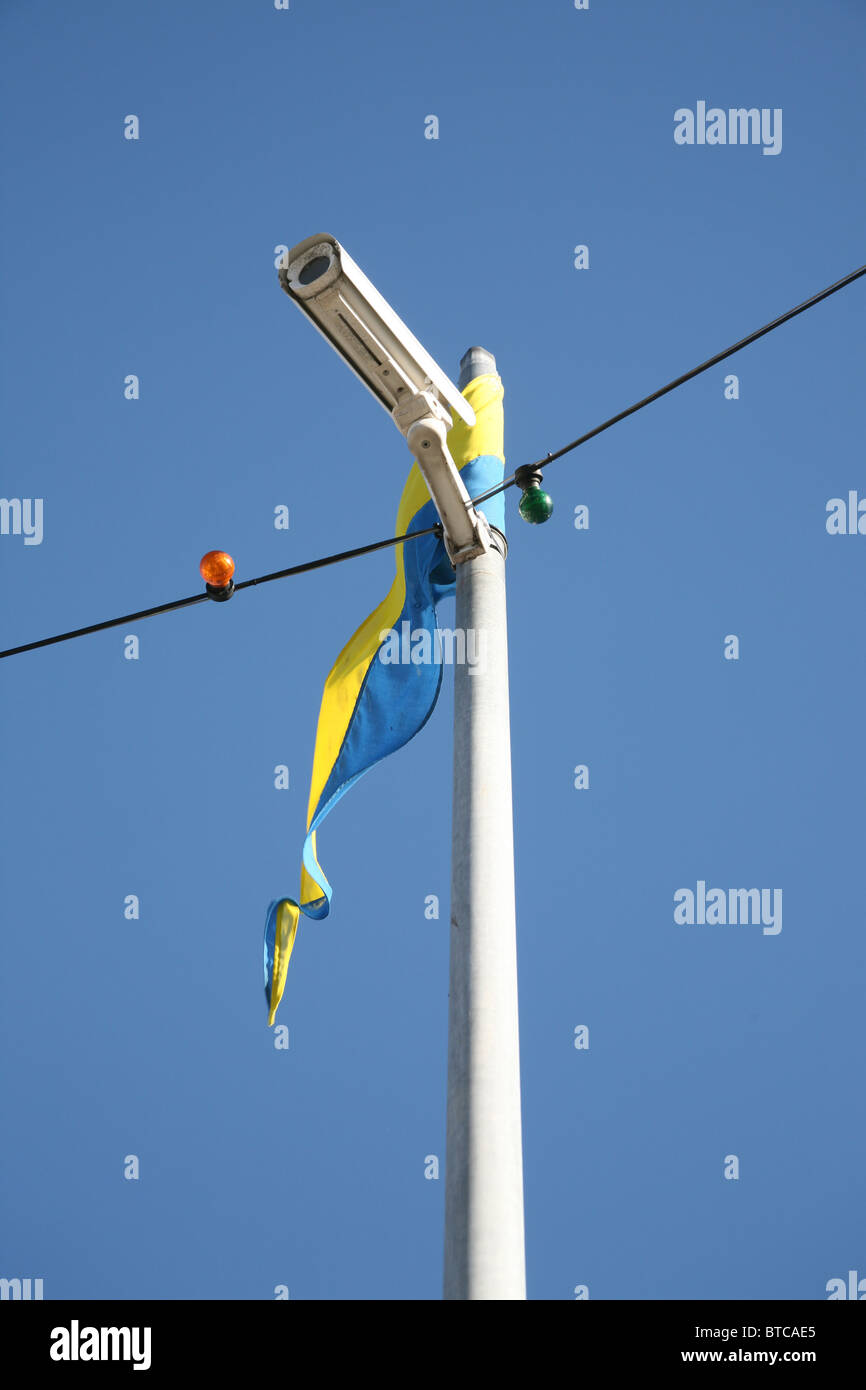 Security camera installed on Bray seafront County Wicklow Ireland Stock