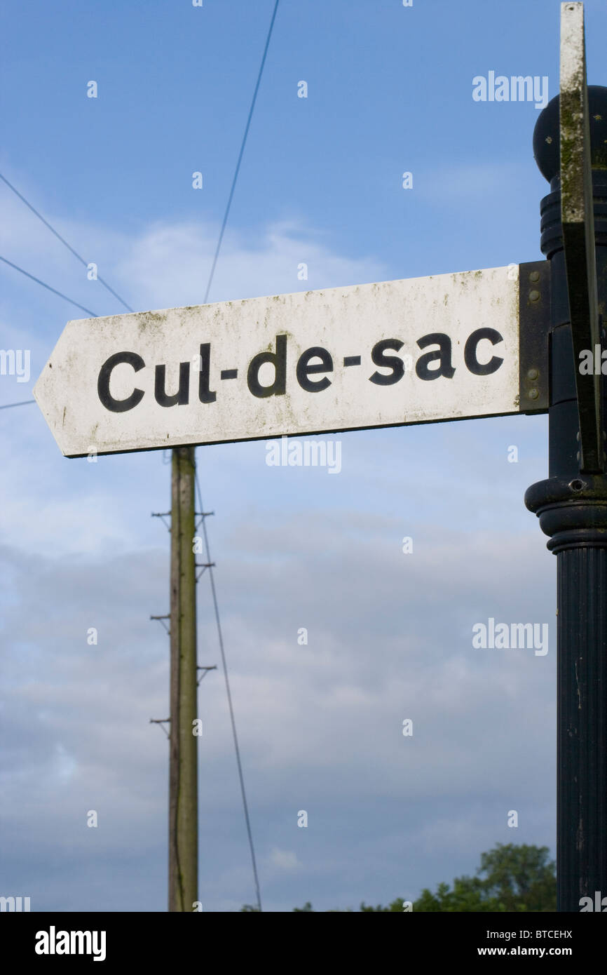 Road Sign; Cul-De-Sac. Lancashire, England Stock Photo