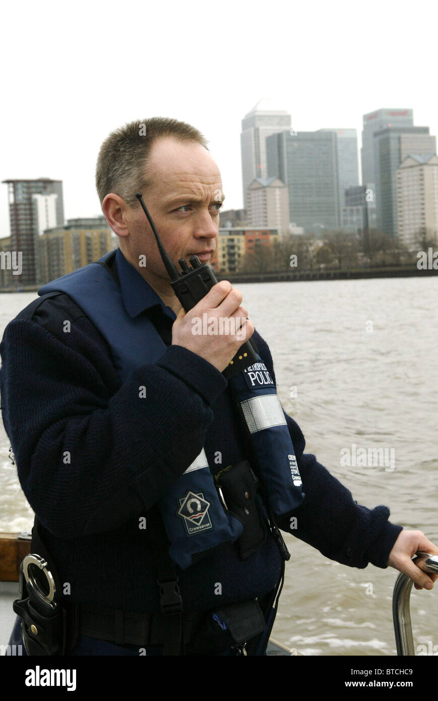 Metropolitan Police Marine Policing unit on the river Thames in central London, United Kingdom Stock Photo