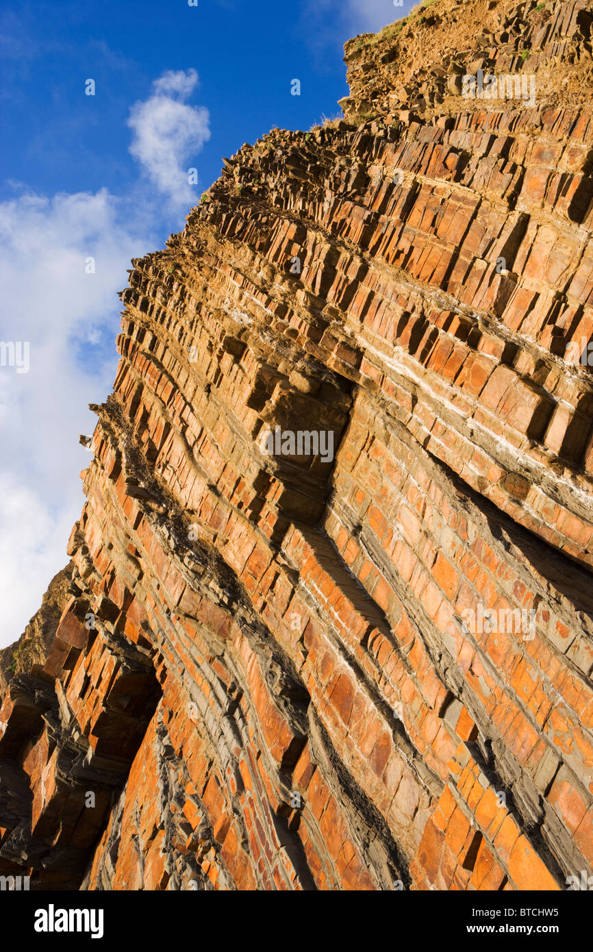 Sandstone cliffs at Sandy Mouth near Bude, Cornwall, UK Stock Photo