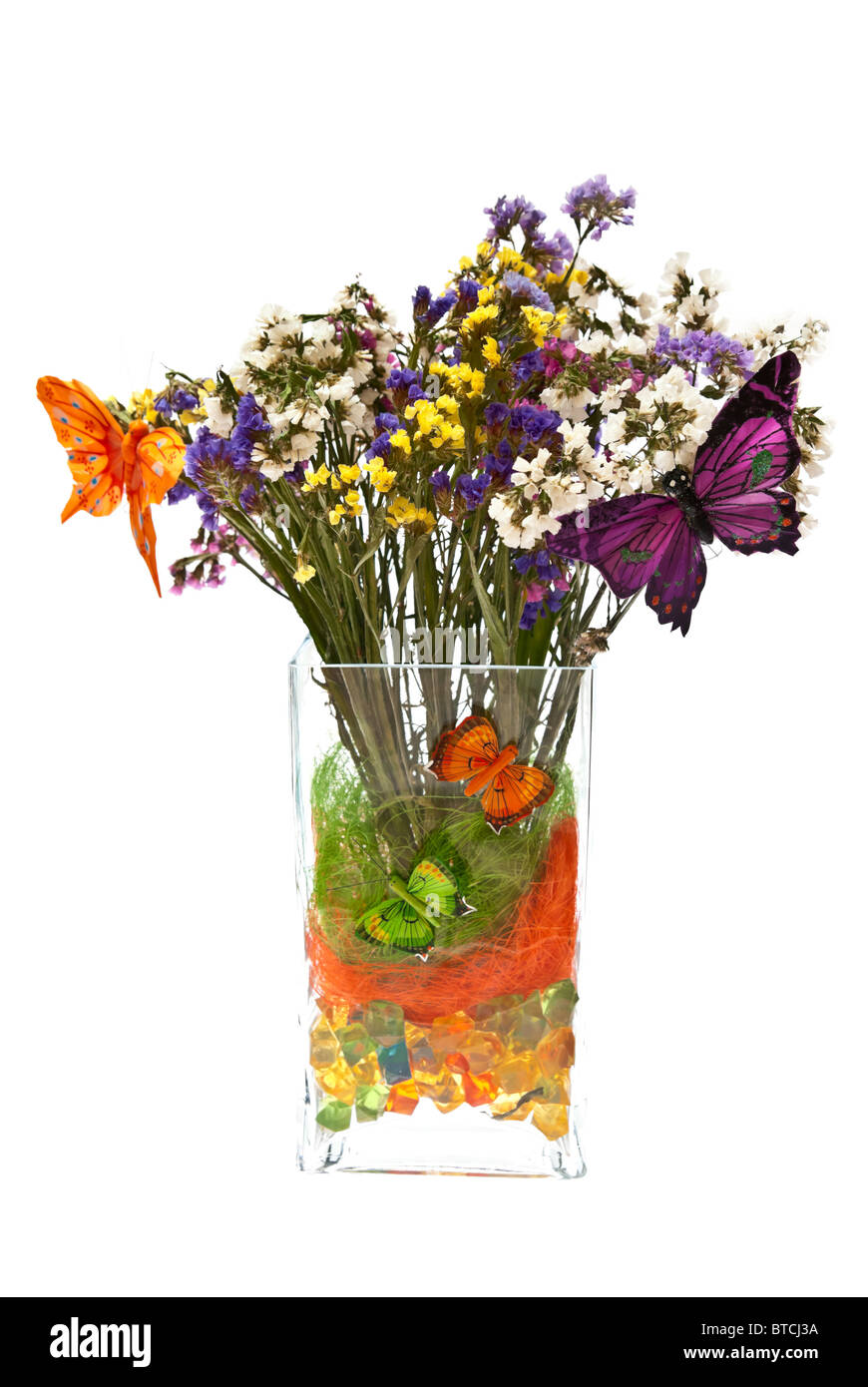 Flowers in glass vase Stock Photo Alamy