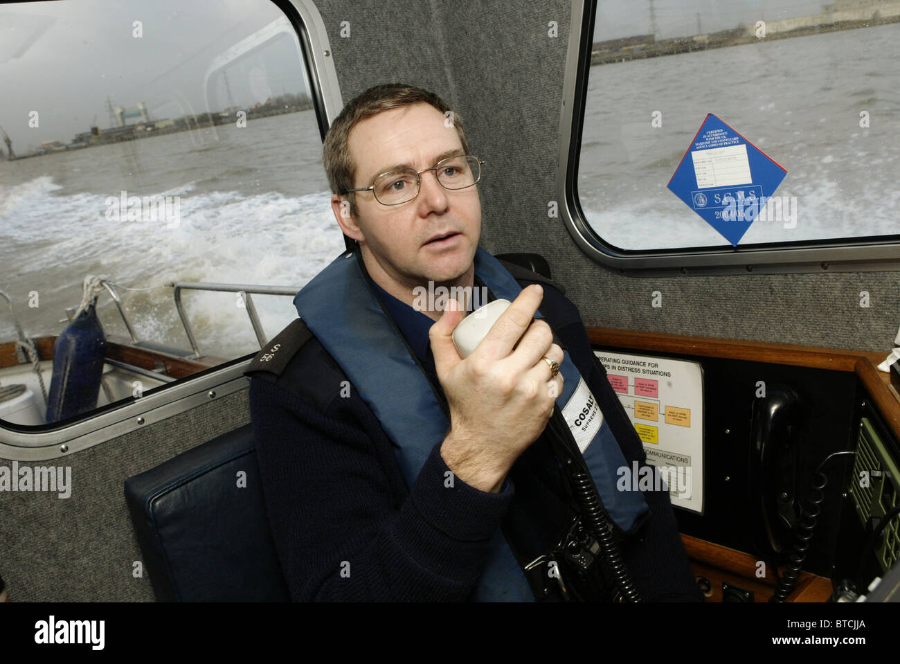 Metropolitan Police Officer from the Marine Policing unit on the river