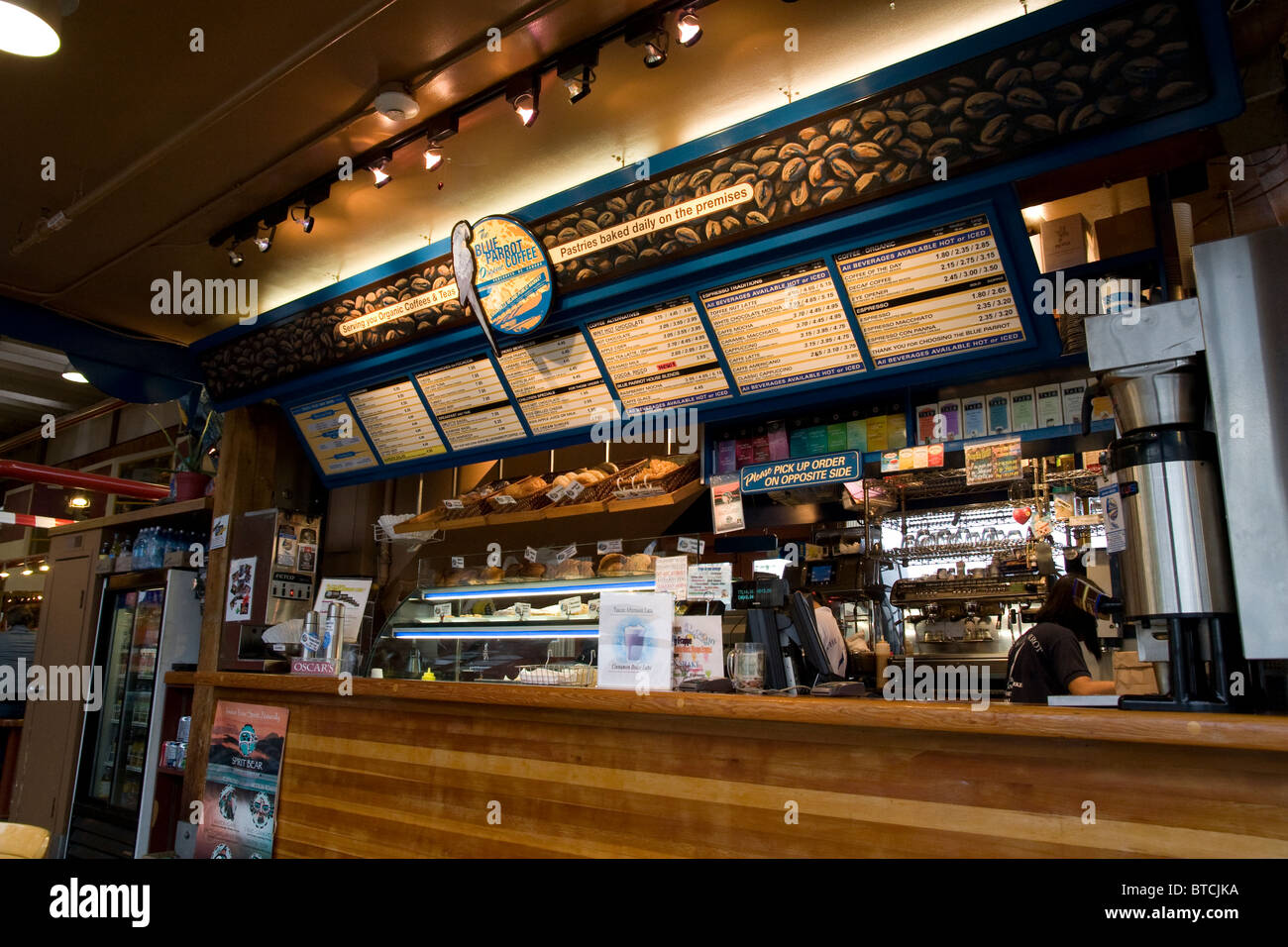 Coffee Bar at Granville Island Public Market Vancouver Stock Photo Alamy