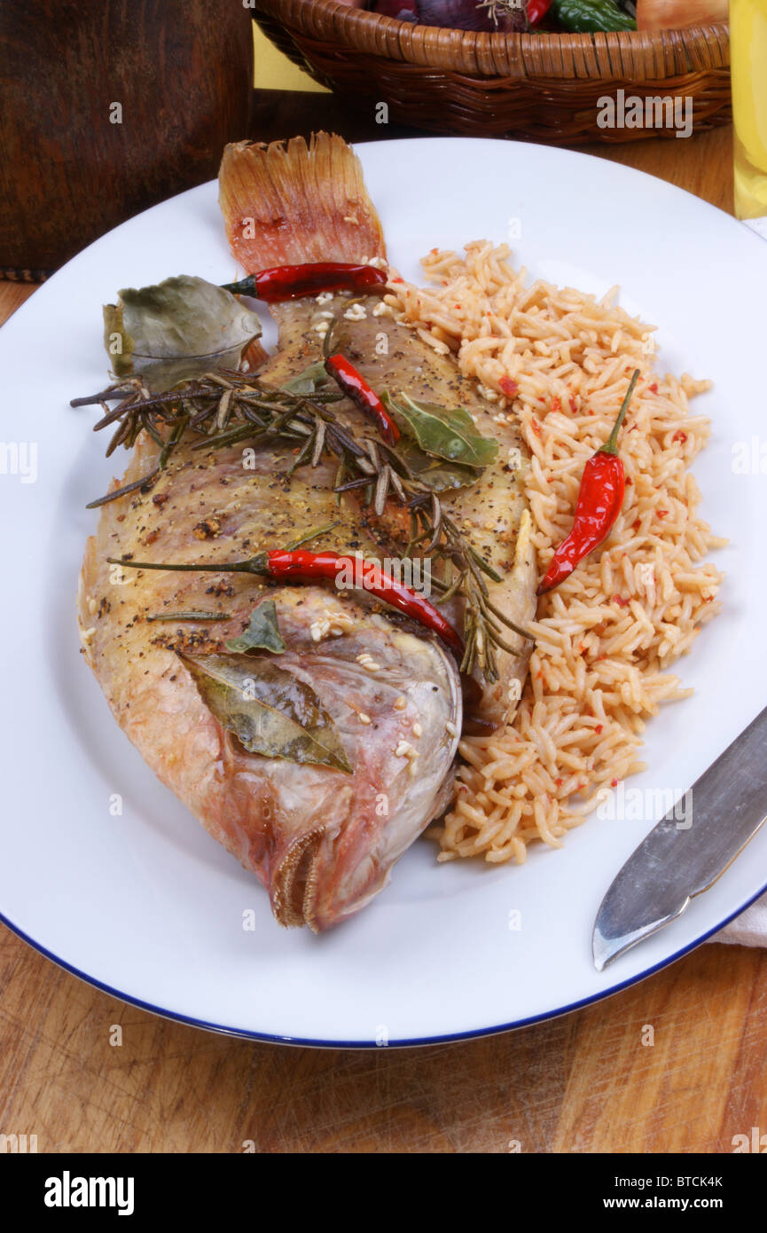 grilled tilapia with spices ready to eat Stock Photo Alamy
