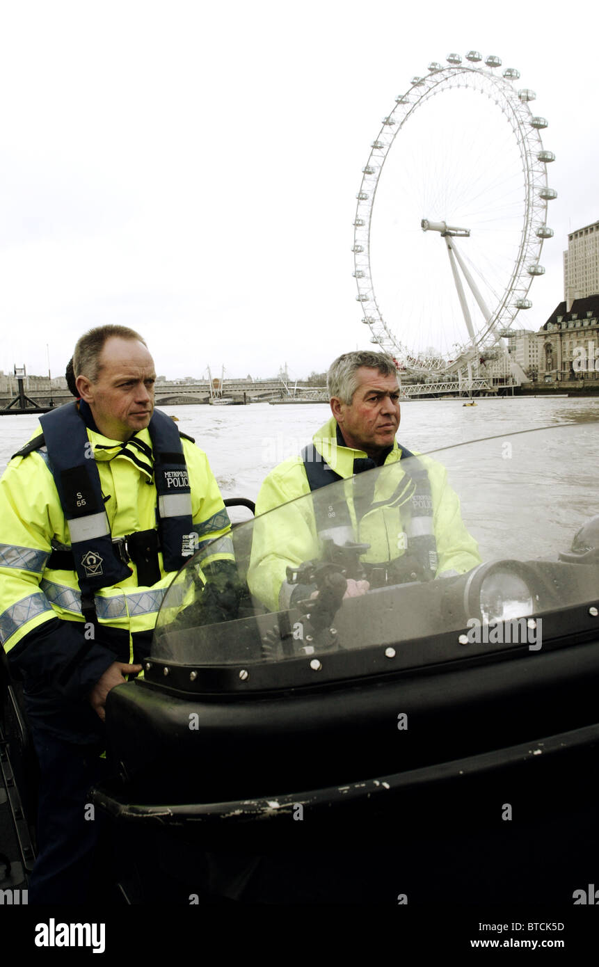 Metropolitan Police Marine Policing unit on the river Thames in central