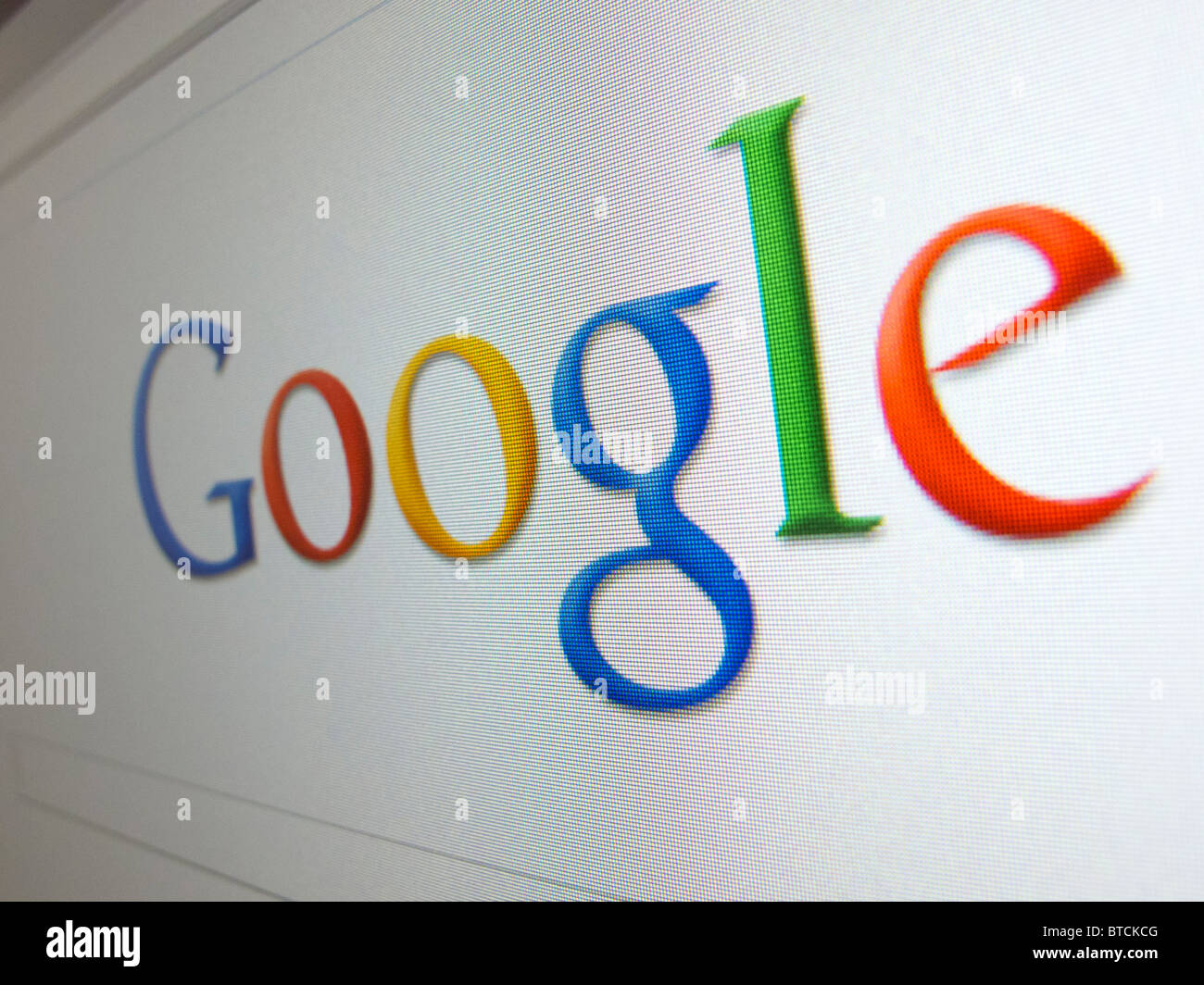 Screenshot from homepage of Google internet search engine Stock Photo