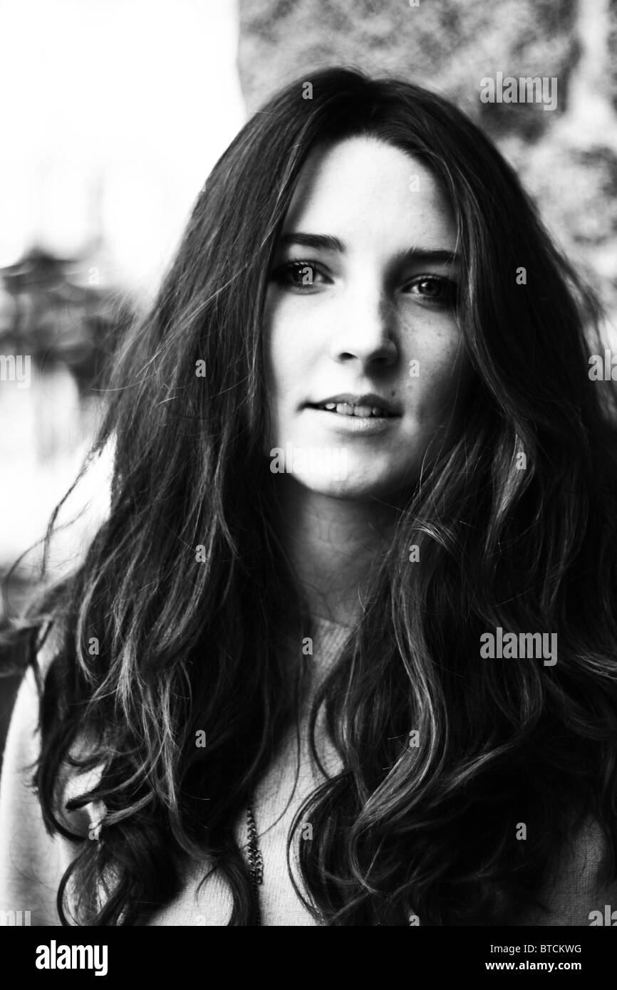 portrait girl white and black Stock Photo - Alamy