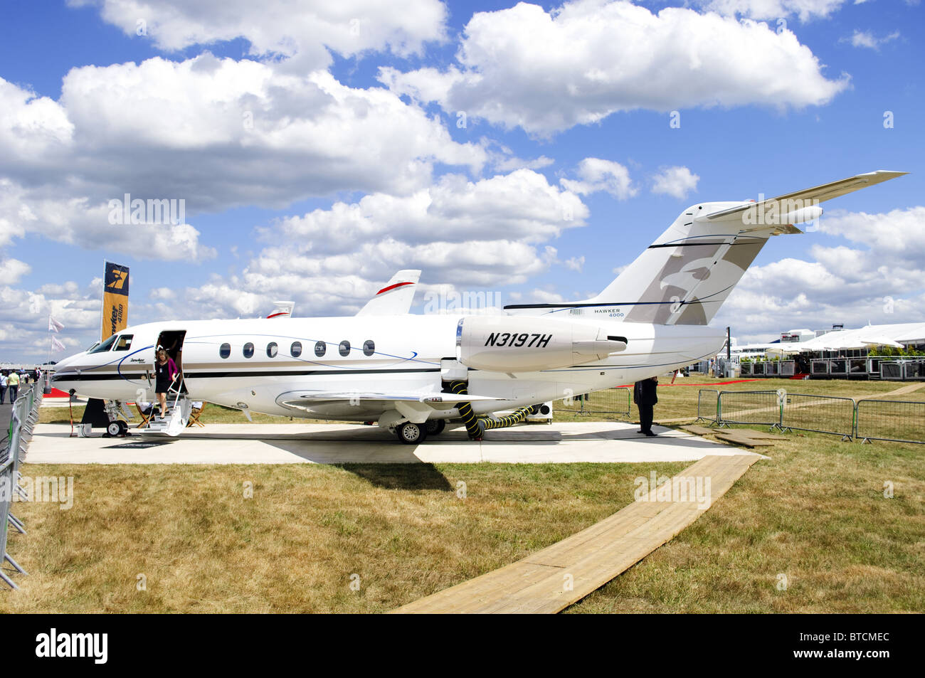 Hawker Beechcraft 4000 on static display at Farnborough Airshow 2010