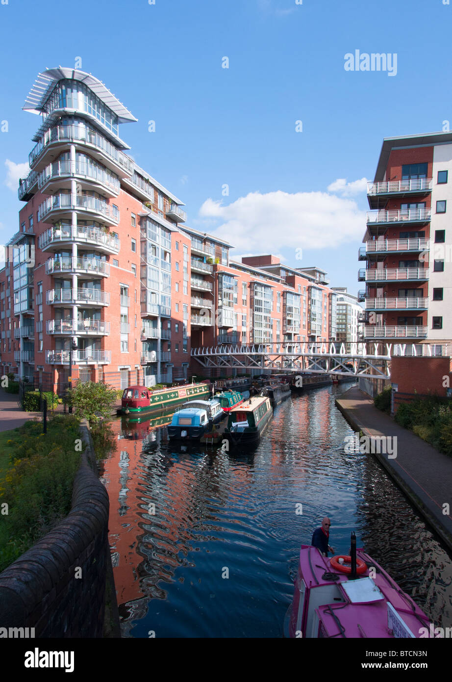 Apartment complex over the canal at King Edward's Wharf in Birmingham