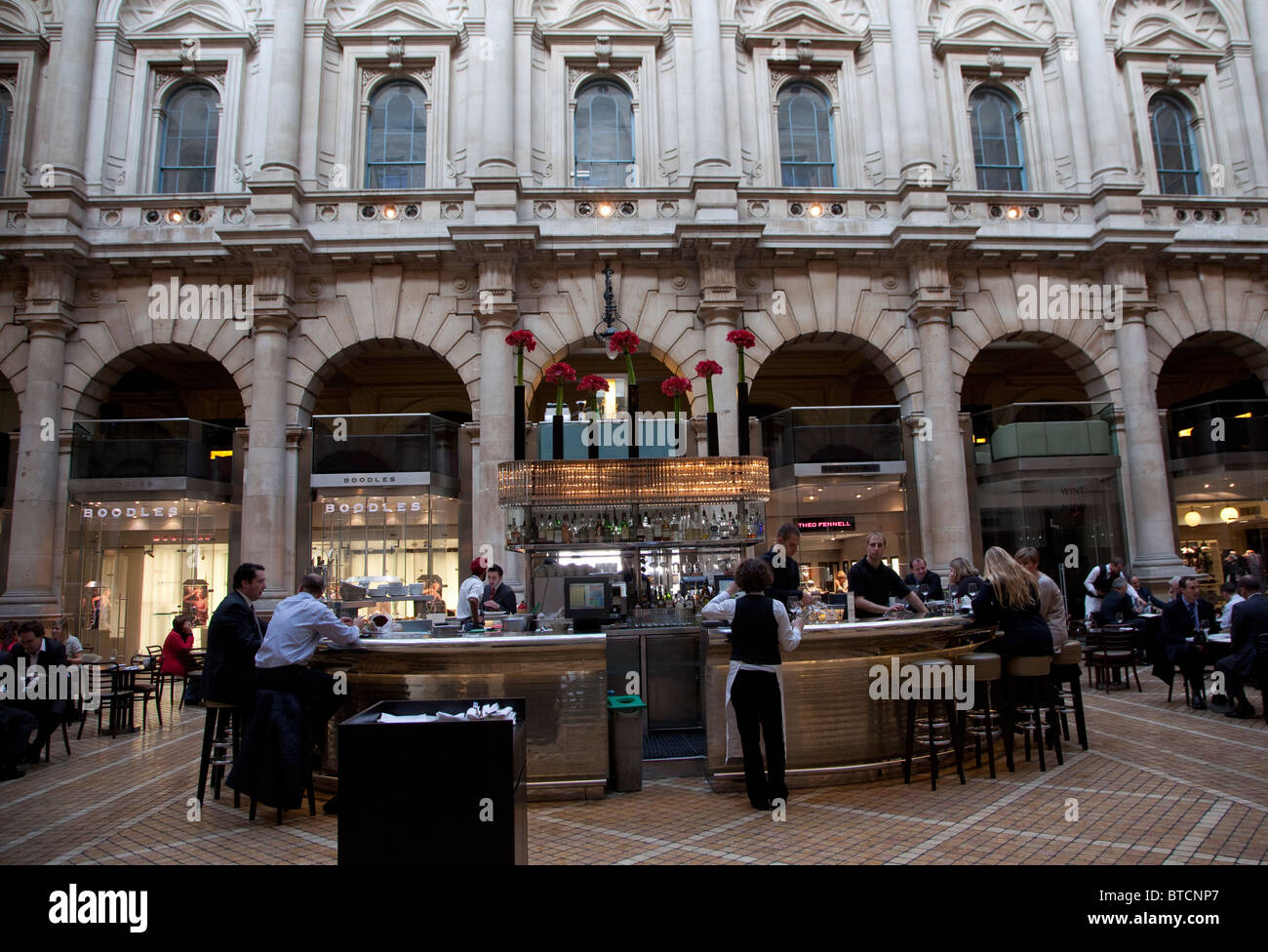 Bar and restaurant in Royal Exchange, Cornhill, City of London Stock Photo