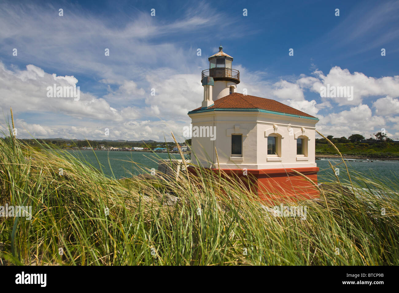 Coquille River Lighthouse 1896 on the Oregon Pacific Ocean coast in