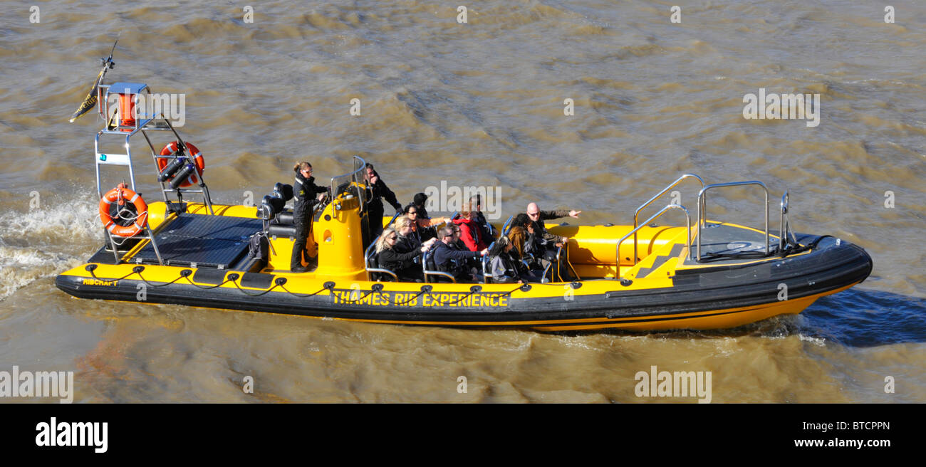 Crew and passengers on Thames Rib Experience high speed tour boat Stock  Photo - Alamy
