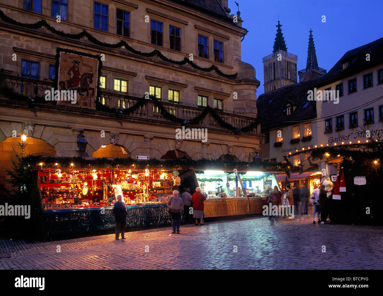 Rothenburg Ob Der Tauber, Christmas Market Stock Photo, Royalty Free