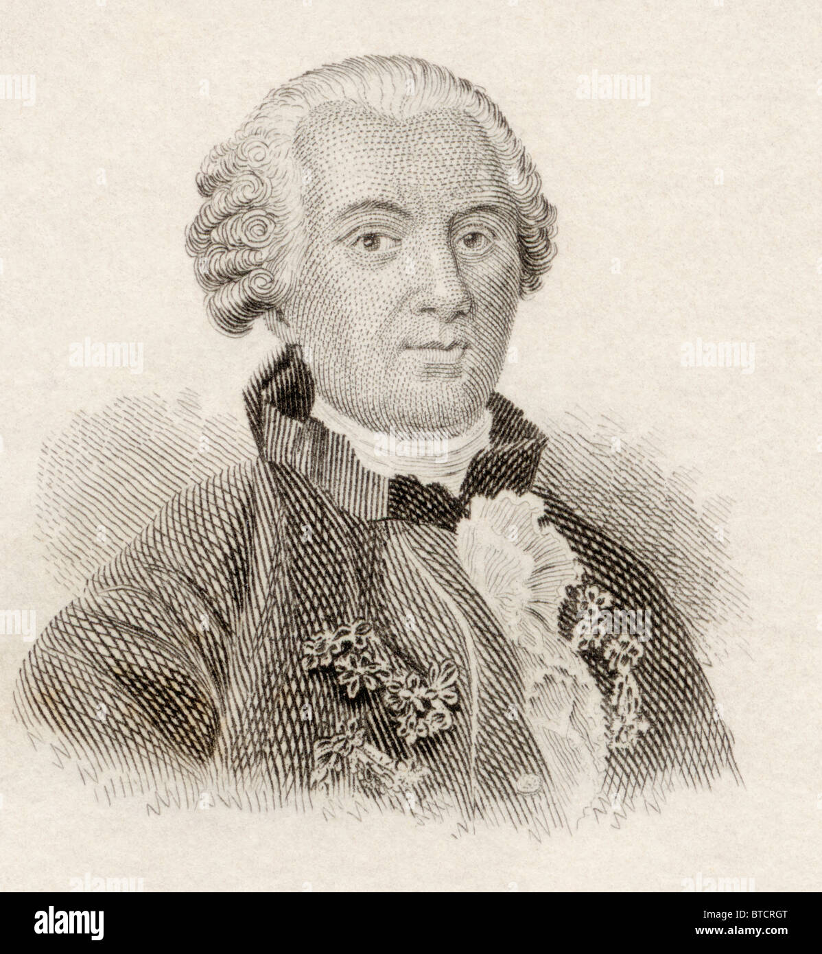 Georges-Louis Leclerc, Comte de Buffon, 1707 to 1788. French naturalist, mathematician, cosmologist, and encyclopedic author. Stock Photo