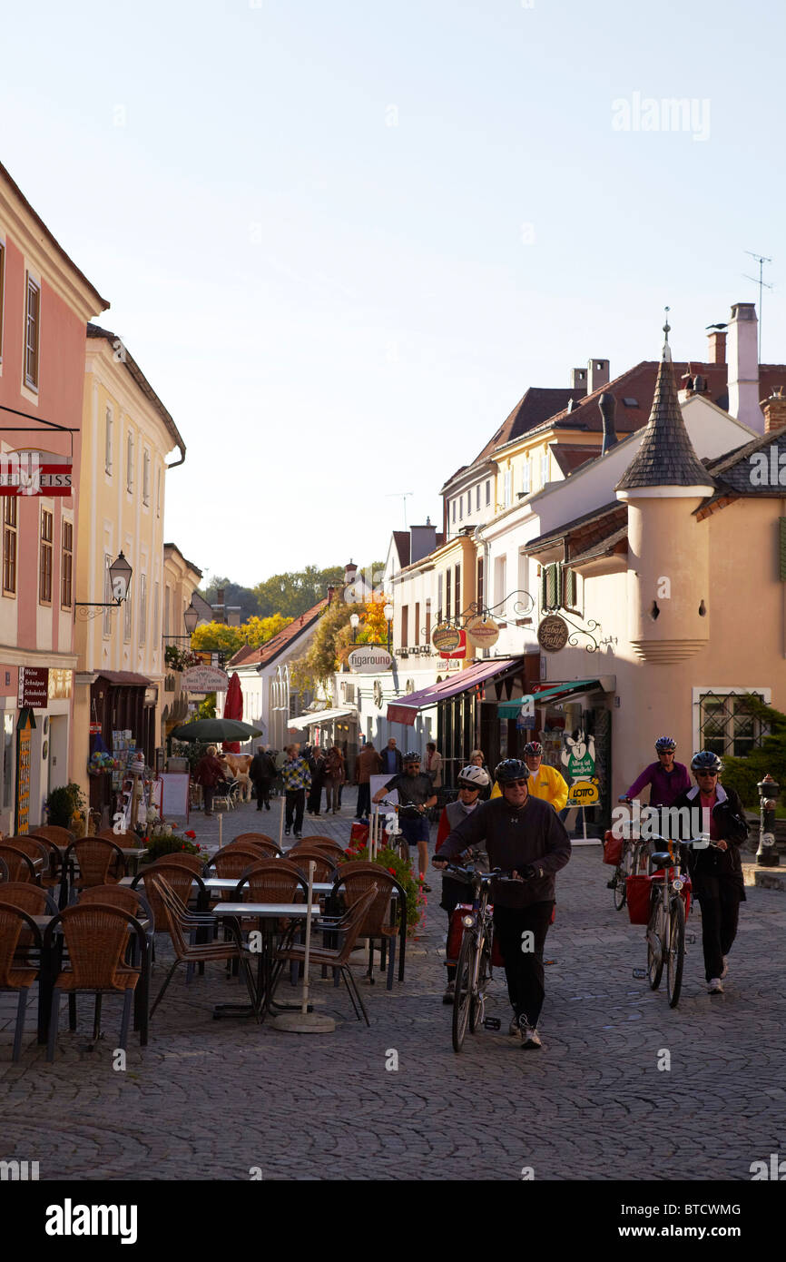 street scene old town Melk, Wachau, Austria Stock Photo