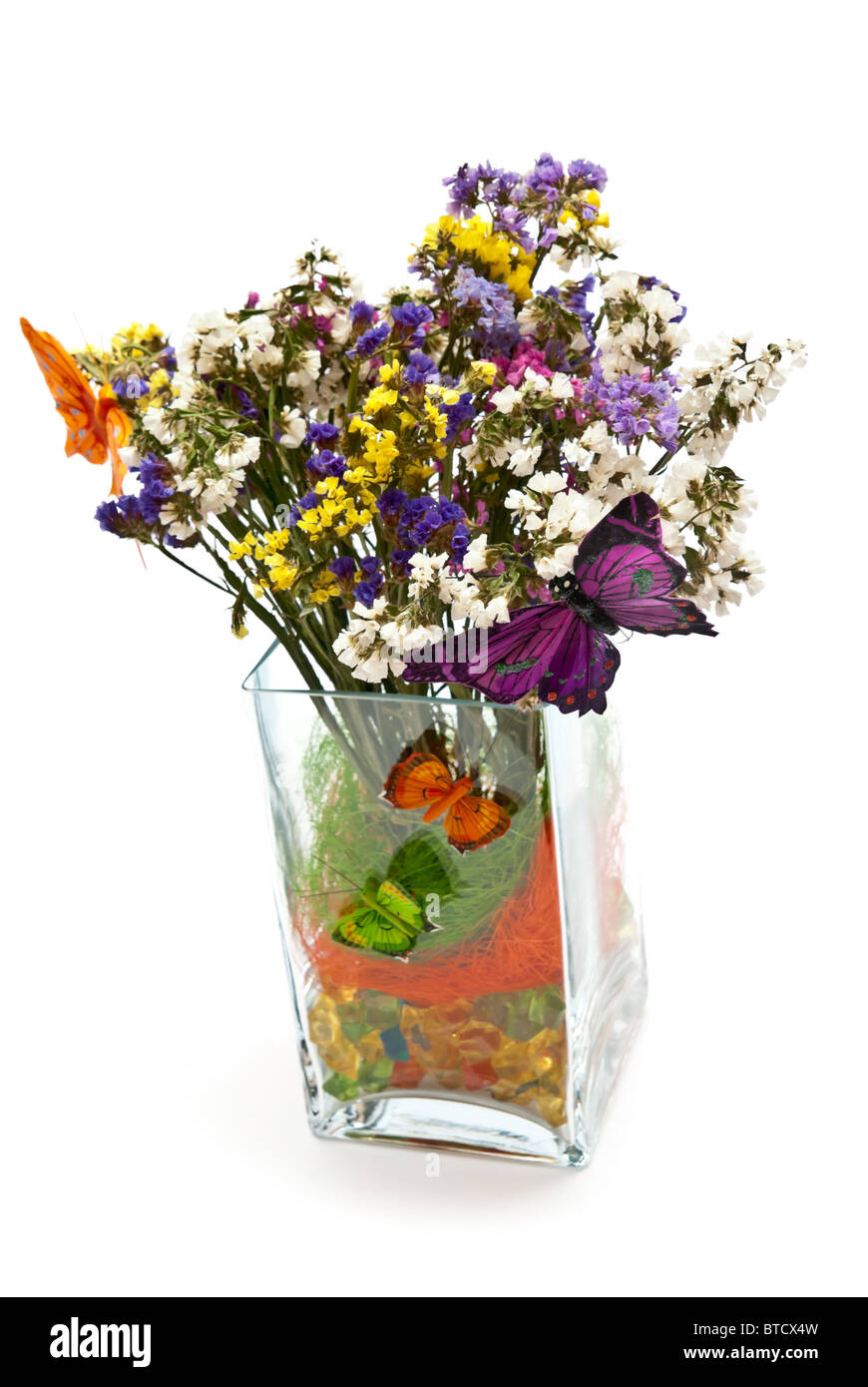 Flowers in glass vase Stock Photo Alamy