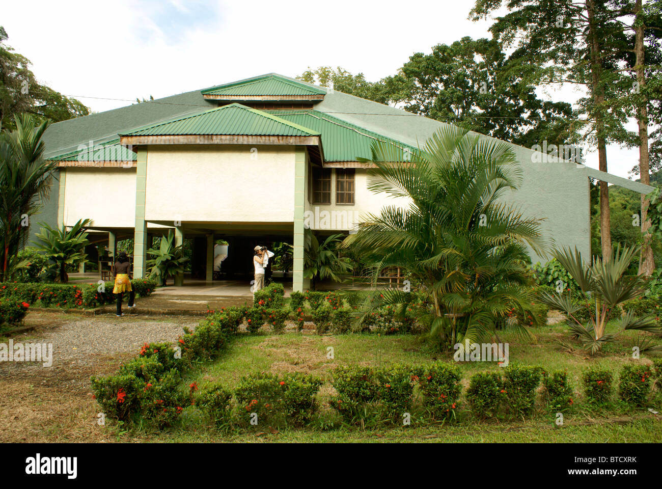The visitors center at Lancetilla Botanical Garden, Honduras Stock Photo
