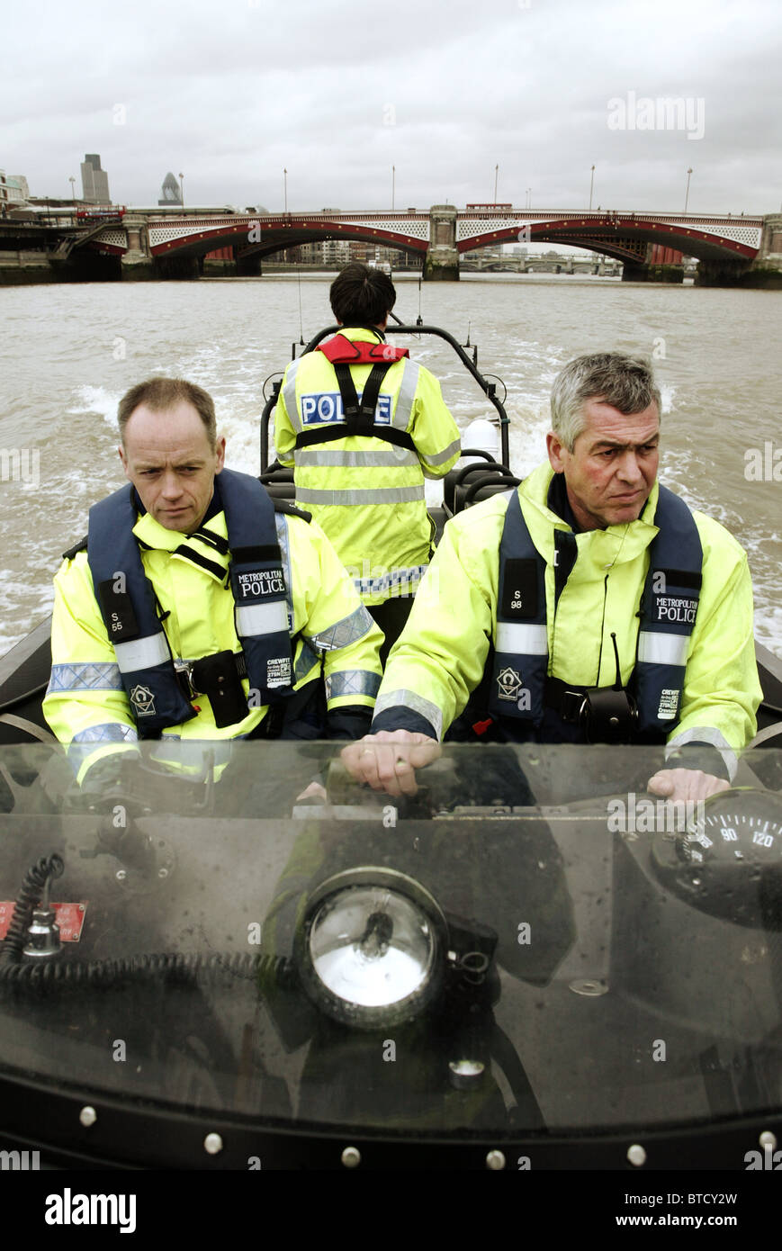 Metropolitan Police Marine Policing unit on the river Thames in central