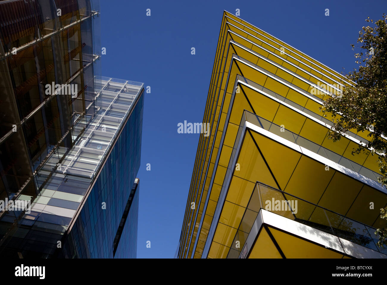 New riverside offices of Japanese bank Nomura (L) and Riverbank House (R) in City of London Stock Photo