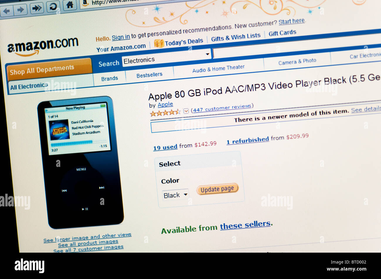 Apple iPod Amazon.com website online Stock Photo - Alamy