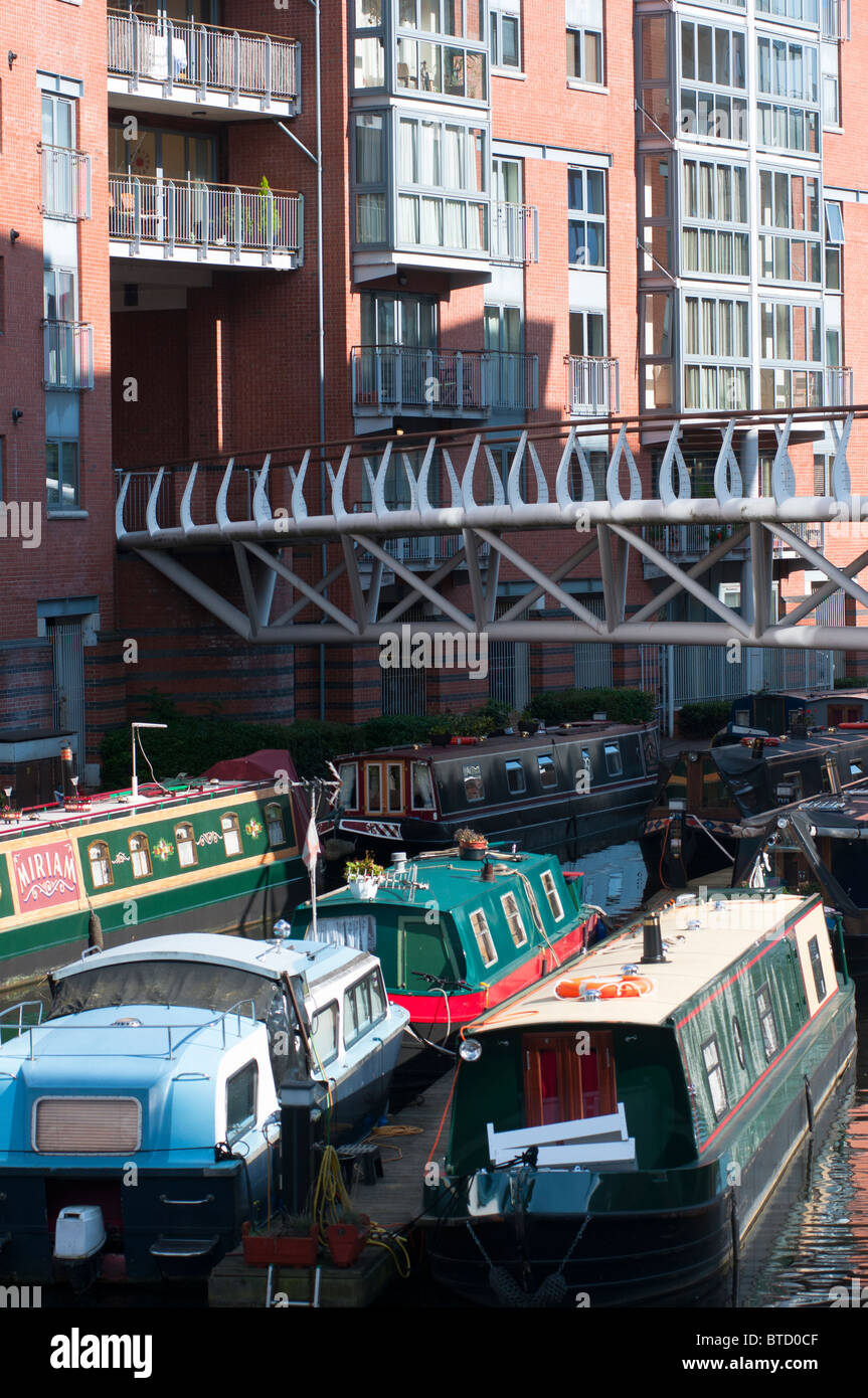 Apartment complex over the canal at King Edward's Wharf in Birmingham