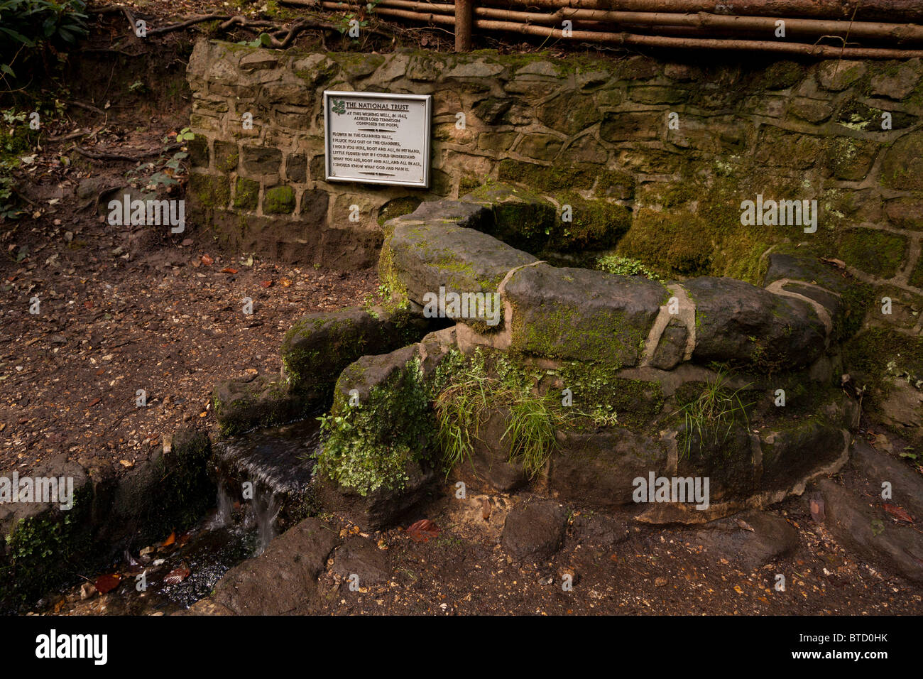 Wishing well at Waggoners Wells Lakes with connection to Alfred Lord Tennyson Stock Photo