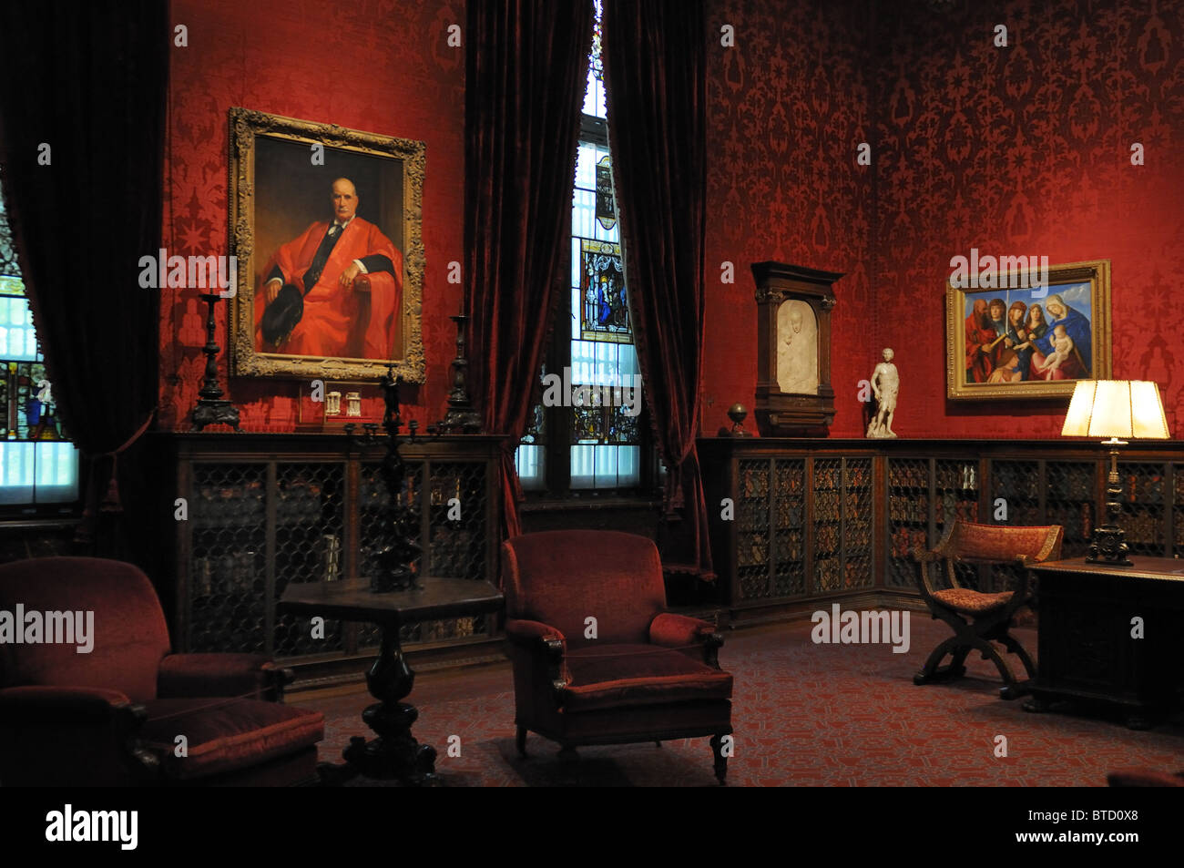 The West Room of the Morgan Library & Museum was used by financier Pierpont Morgan (1837-1913) as his study. Stock Photo