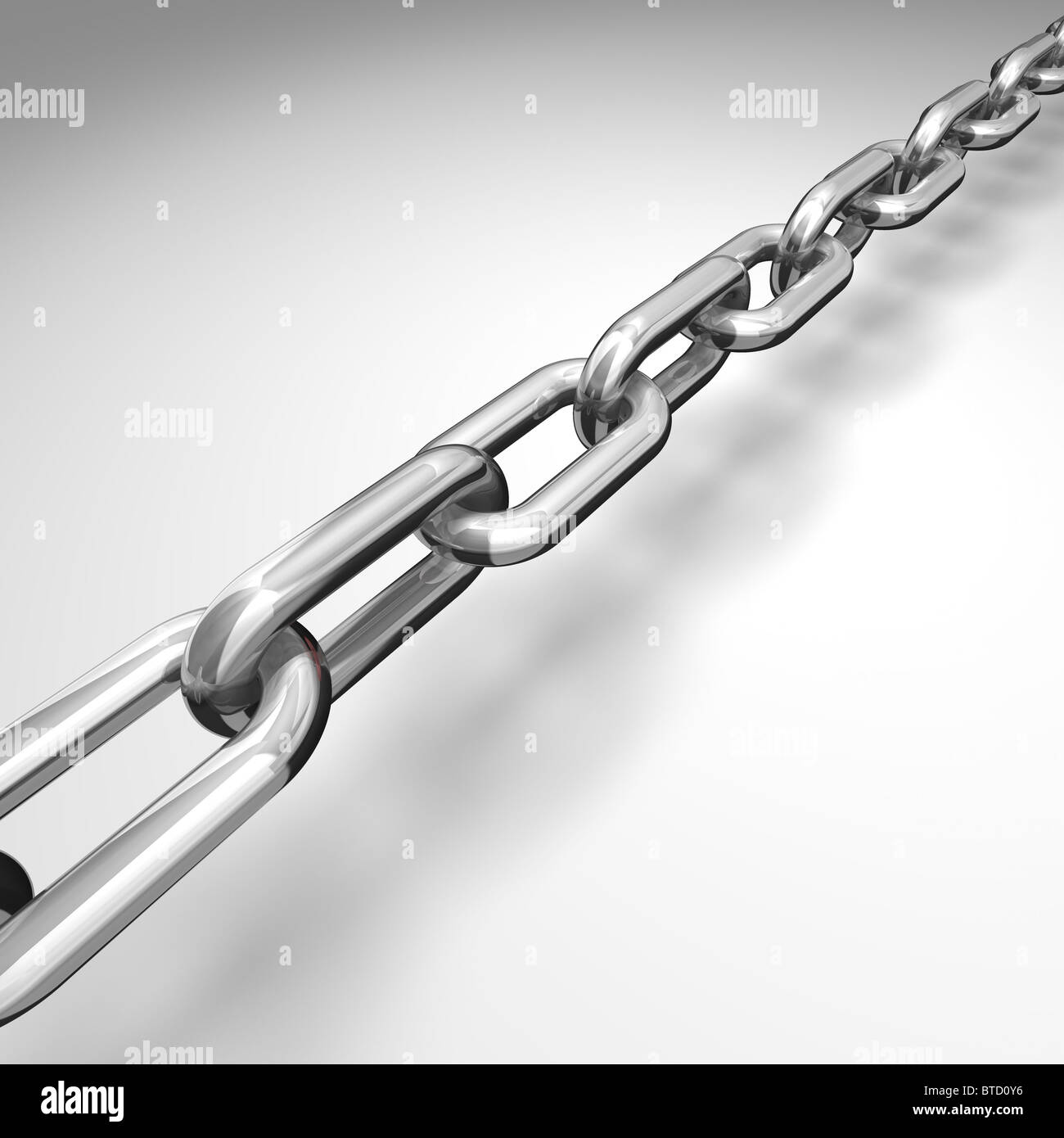 3d illustration of a silver chain - conceptual image Stock Photo