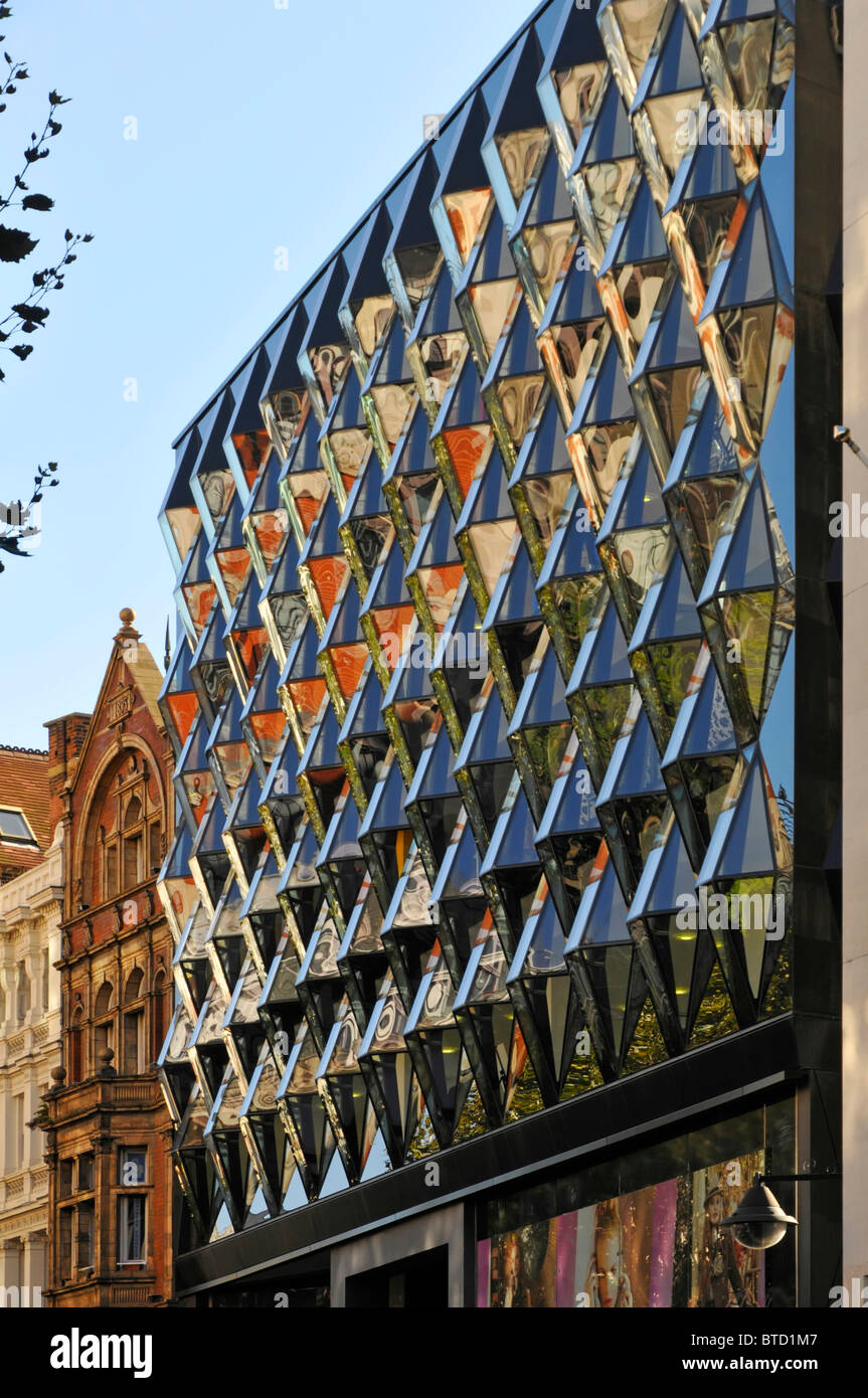 Contrasting architectural facades in Londons Oxford Street England UK Stock Photo