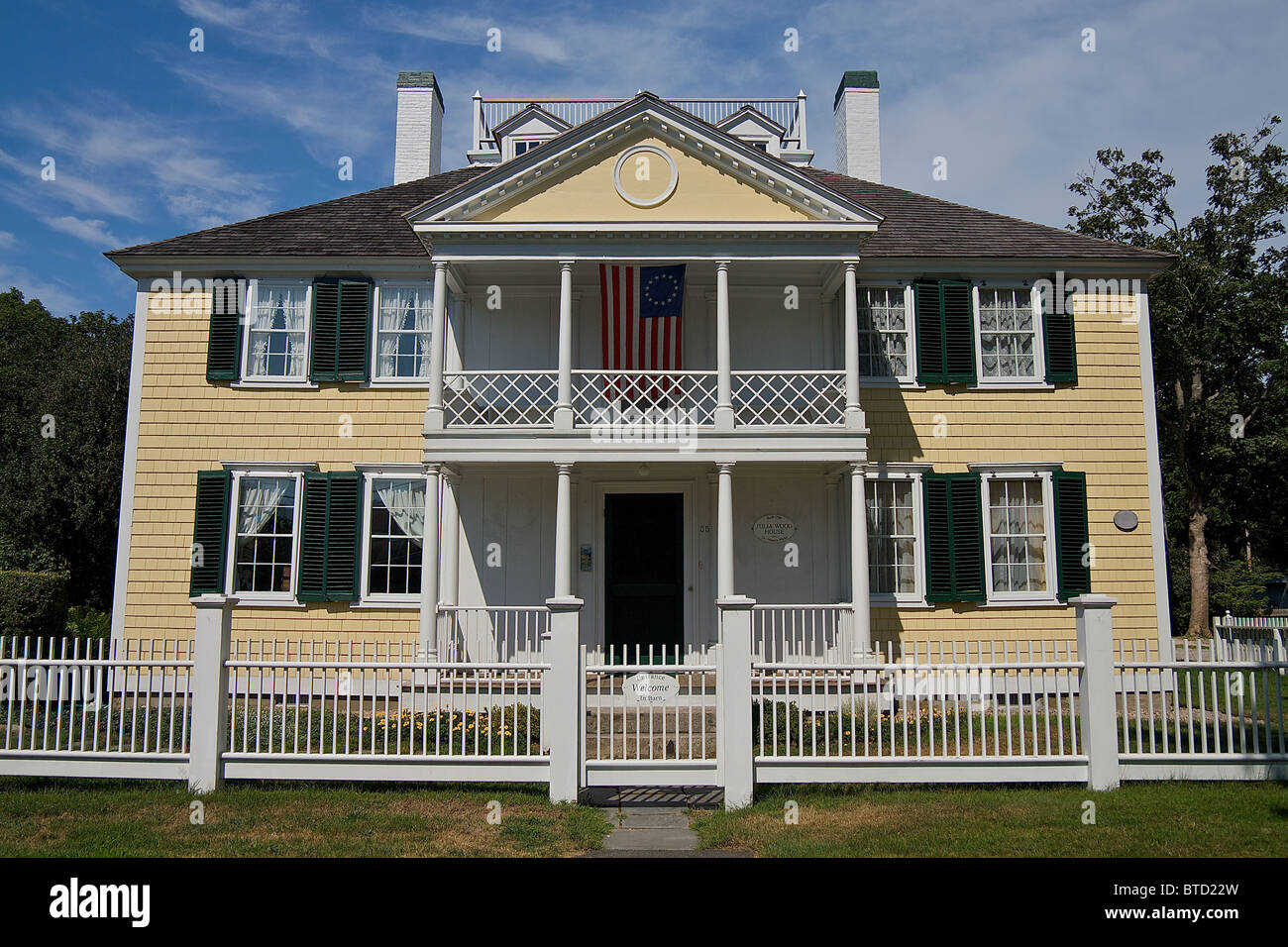 One of the historic structures that comprises the Falmouth Museums on