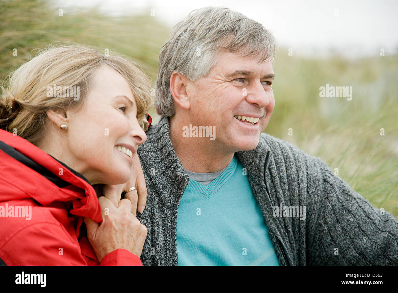 Mature couple at the coast Stock Photo