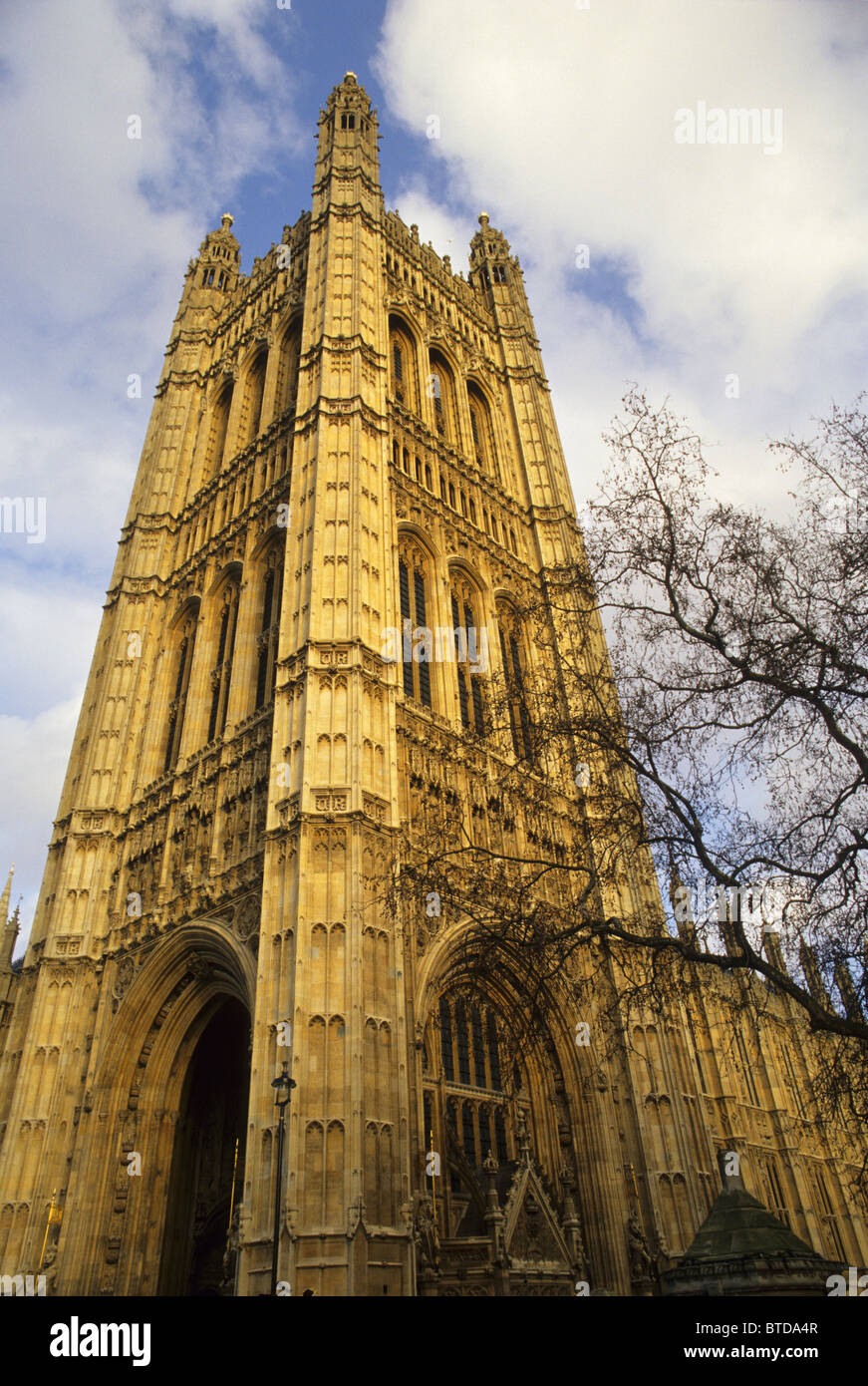 Victoria Tower, part of the Houses of Parliament, Westminster, London, England. Stock Photo