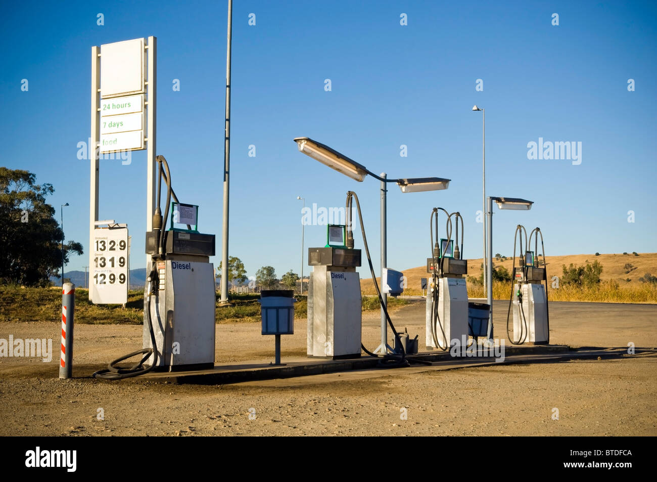 Generic service / gas station in remote rural area Stock Photo
