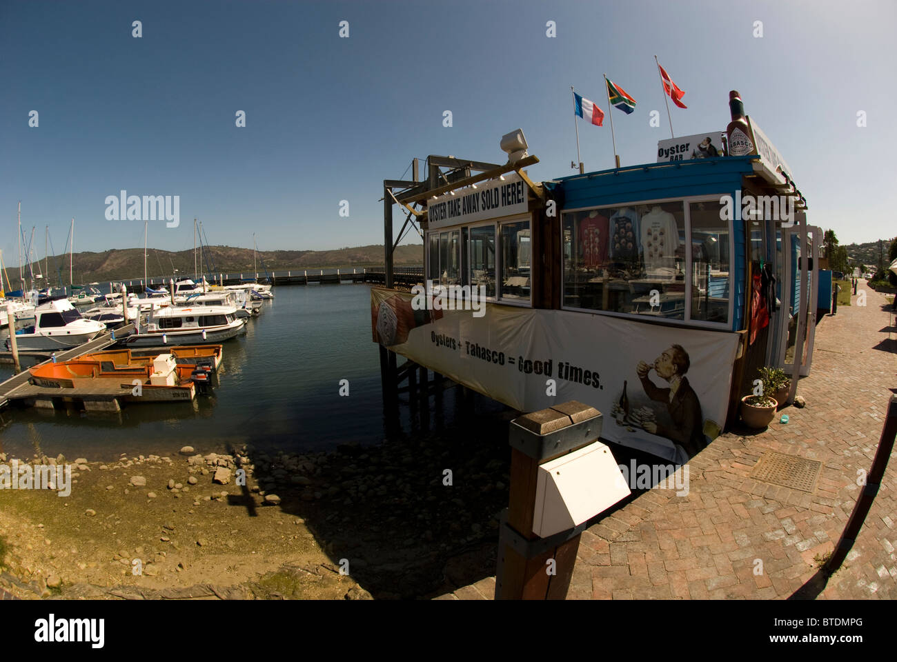 Oyster Bar restaurant on the Knysna waterfront Stock Photo