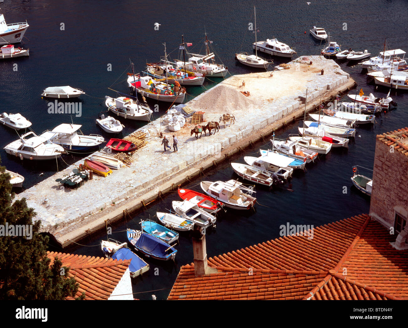 Hydra Port, Aerial View Stock Photo Alamy