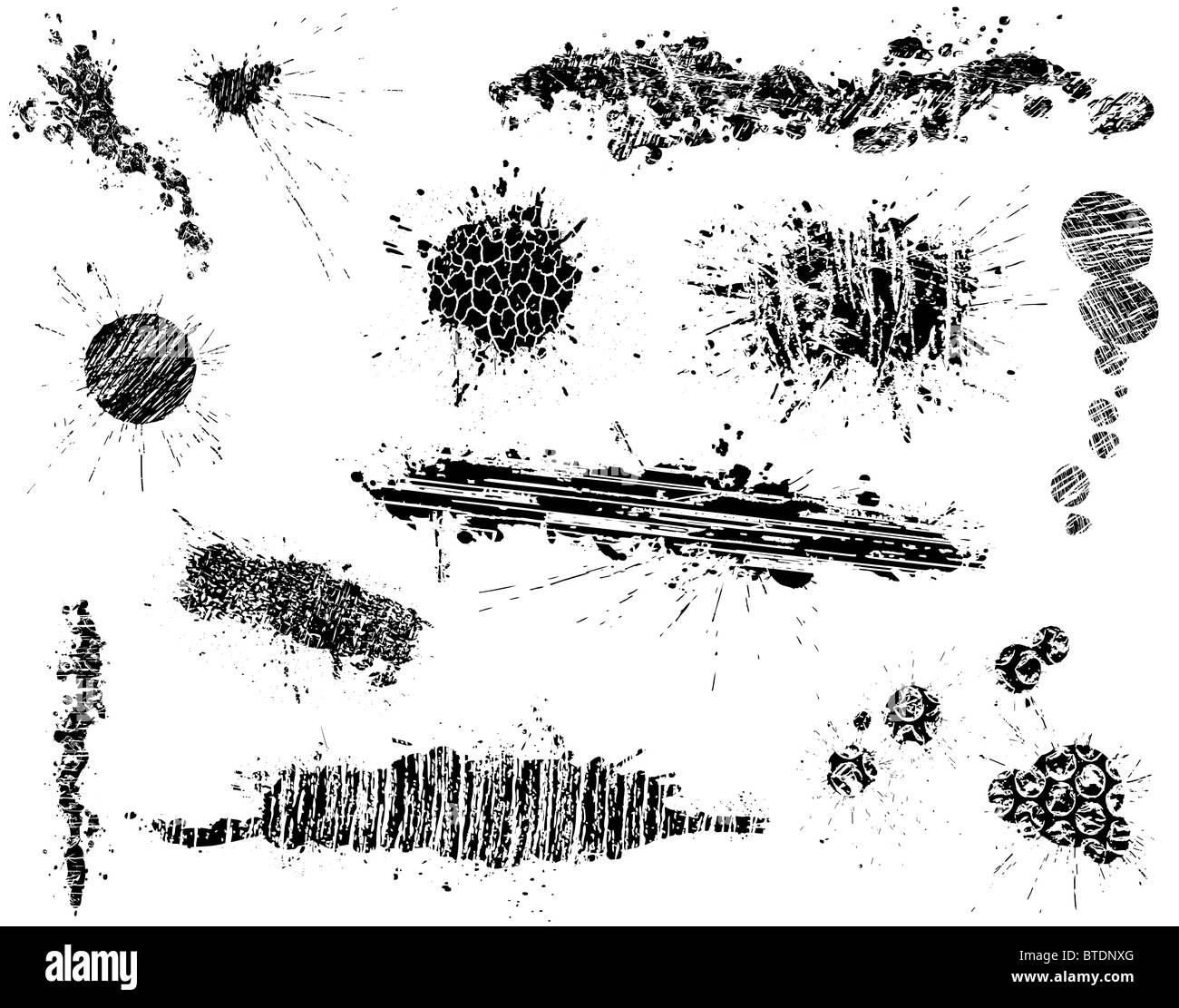 Illustrated ink spots and splashes with grunge Stock Photo Alamy