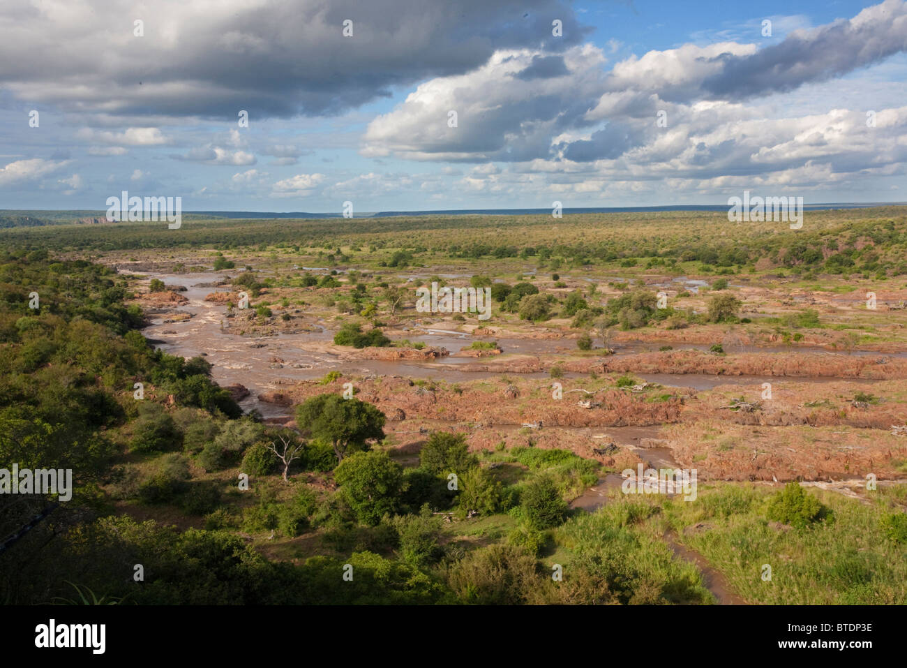 A panoramic view of the Olifants river from Olifants camp in the Kruger Park Stock Photo