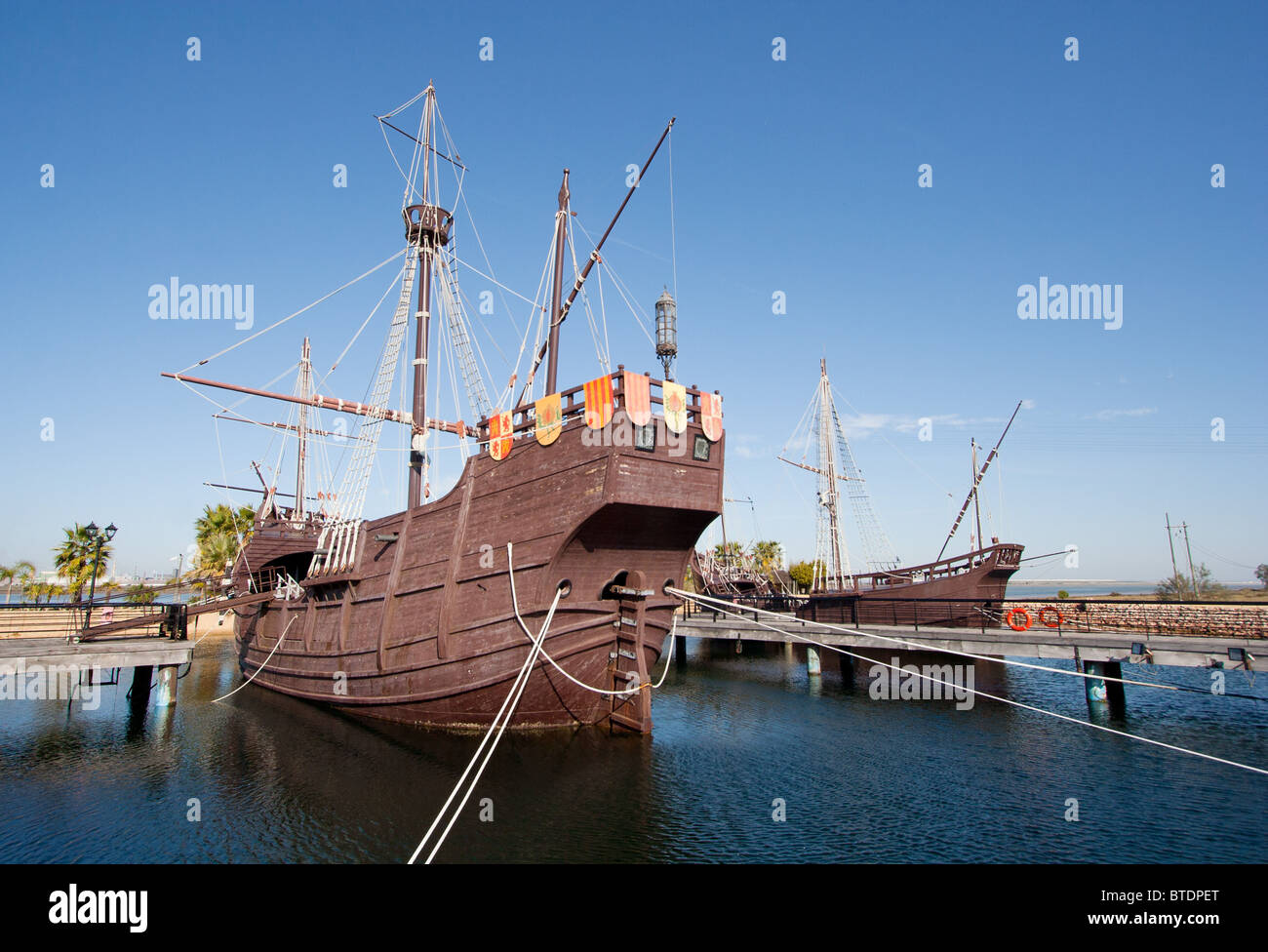 Replica of Columbus' ship, the Santa Maria, Huelva, Spain Stock Photo